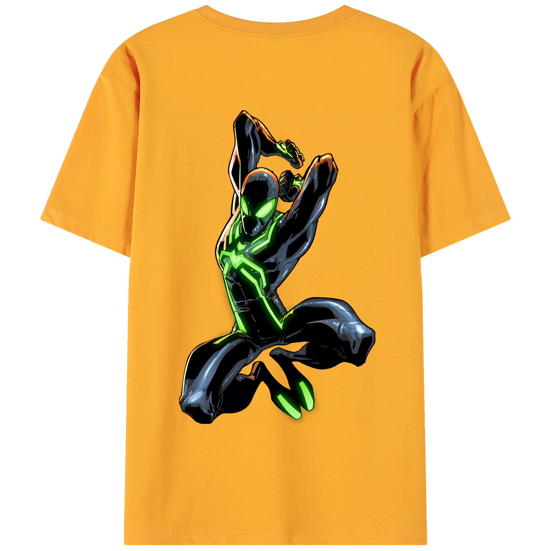 （画像用） Spider Man スパイダーマン 綿100％ メンズ半袖Tシャツ（バックプリント） 通気性