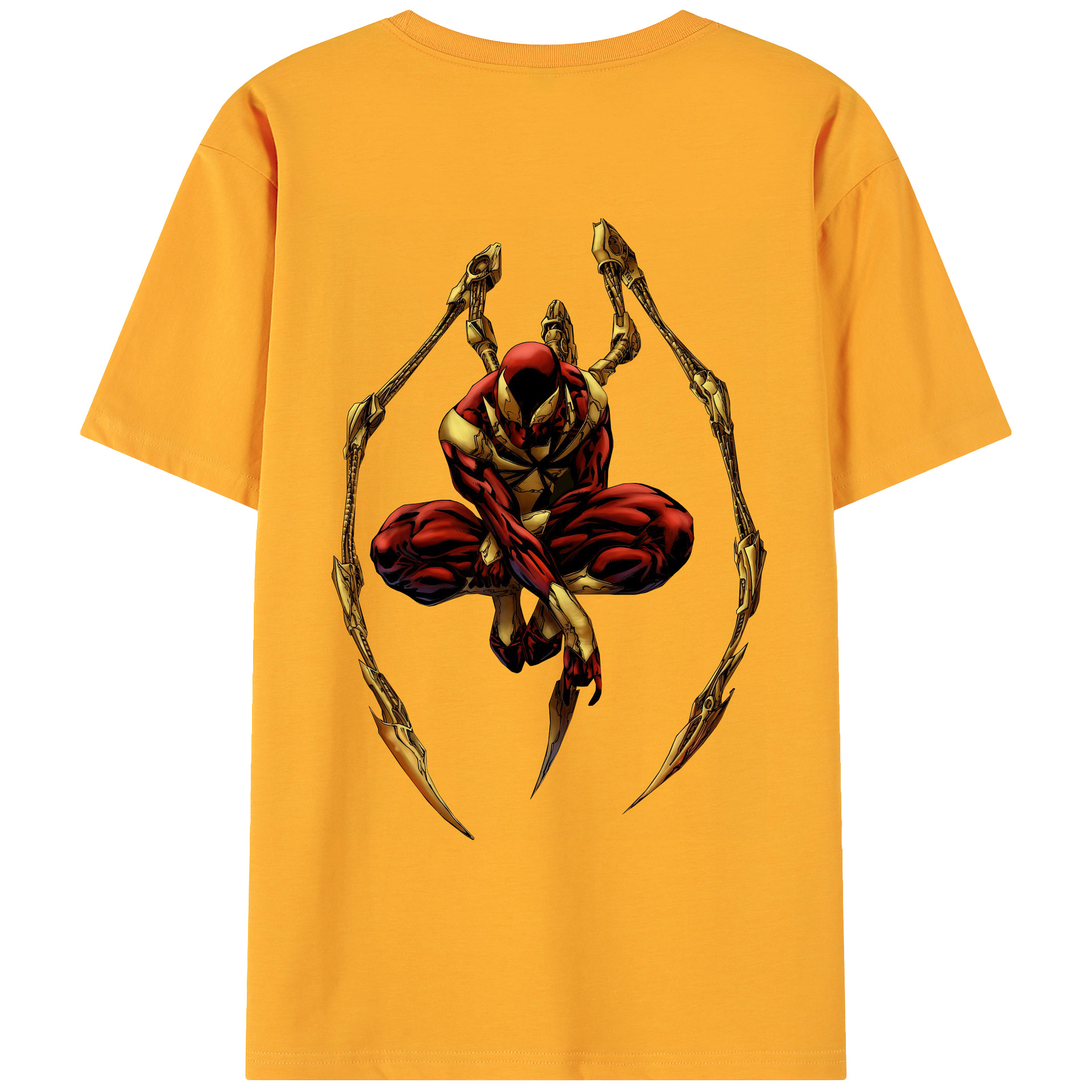 （画像用） Spider Man スパイダーマン 綿100％ メンズ半袖Tシャツ（バックプリント） 通気性