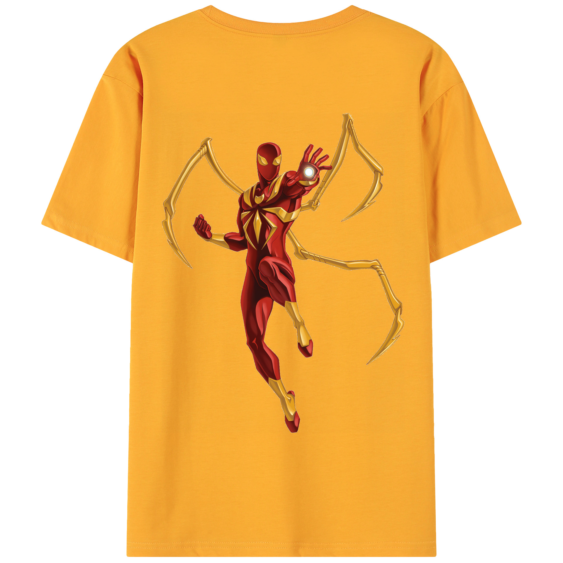 （画像用） Spider Man スパイダーマン 綿100％ メンズ半袖Tシャツ（バックプリント） 通気性
