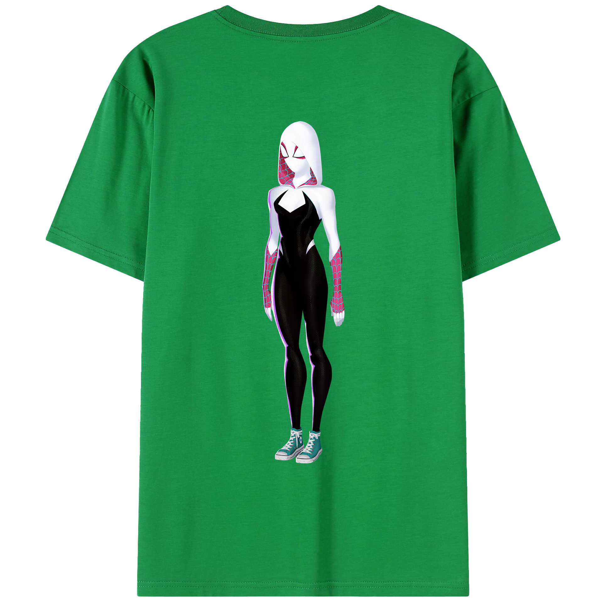 （画像用） Spider Man スパイダーマン 綿100％ メンズ半袖Tシャツ（バックプリント） 通気性