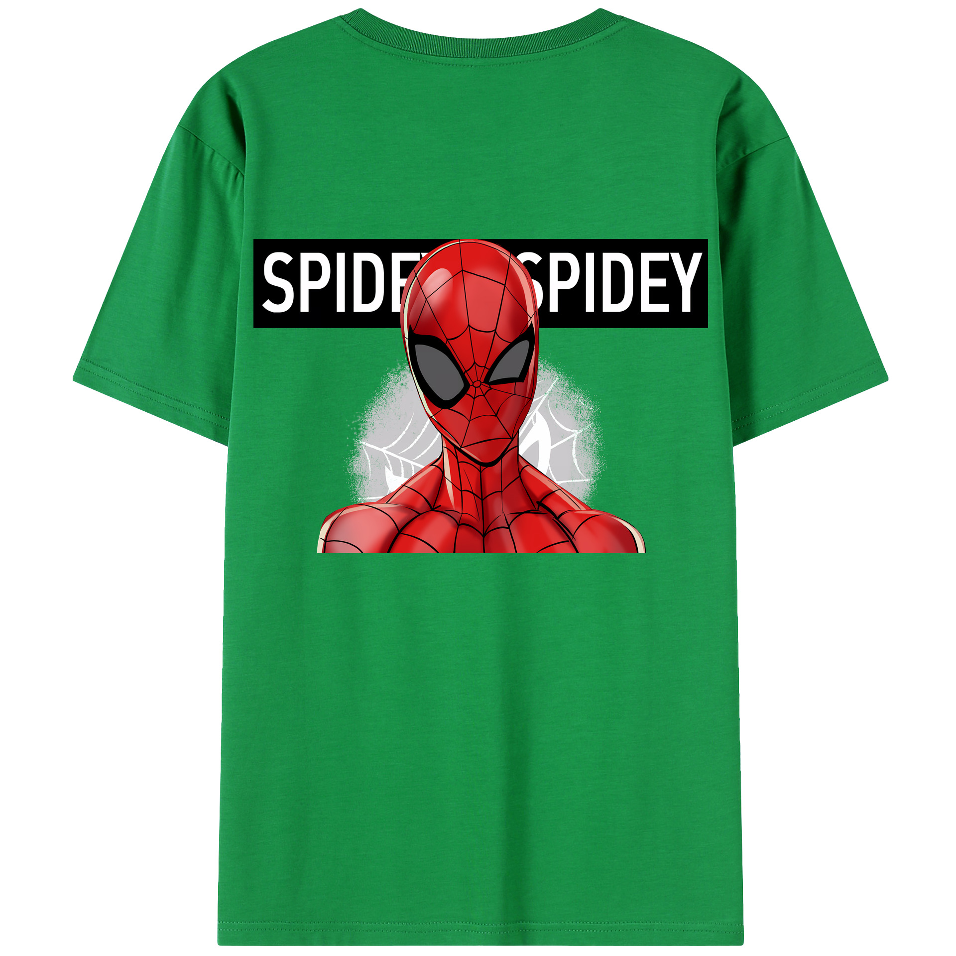 （画像用） Spider Man スパイダーマン 綿100％ メンズ半袖Tシャツ（バックプリント） 通気性