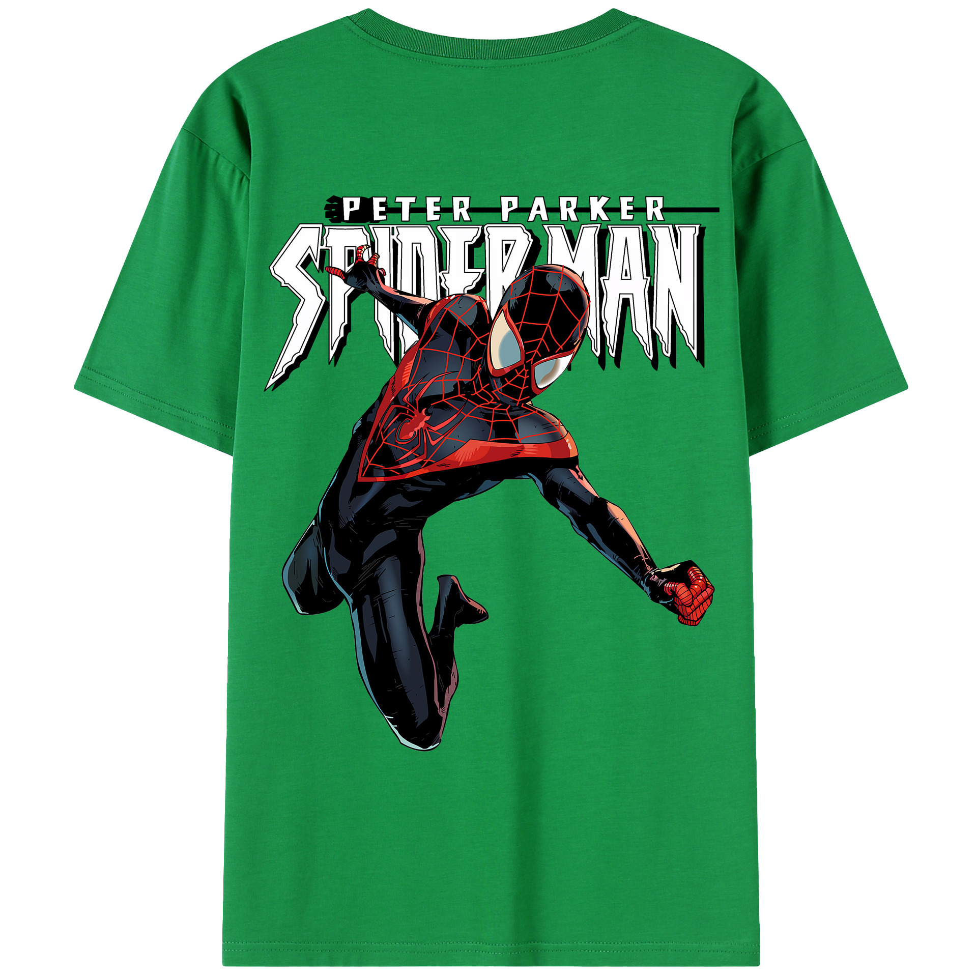 （画像用） Spider Man スパイダーマン 綿100％ メンズ半袖Tシャツ（バックプリント） 通気性