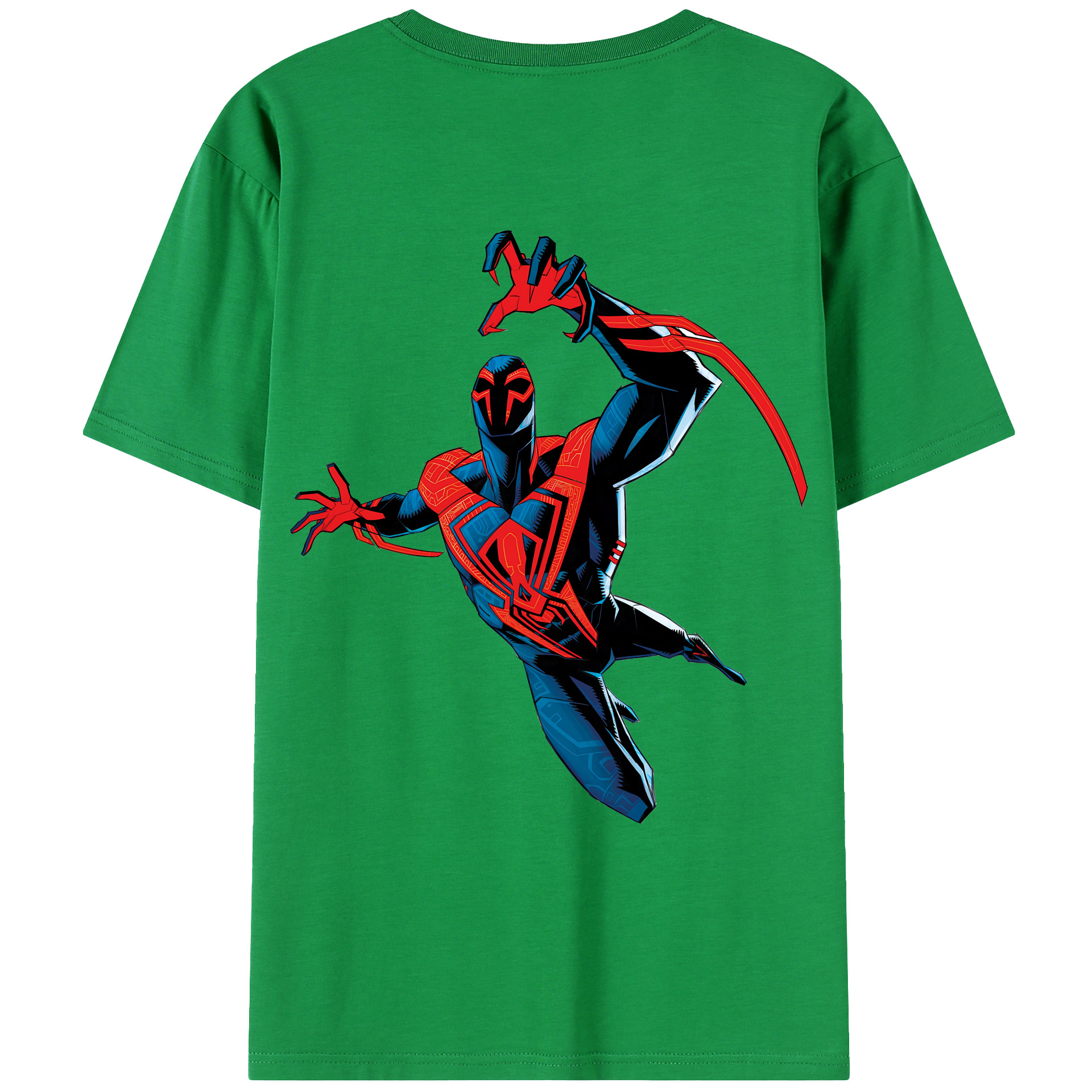 （画像用） Spider Man スパイダーマン 綿100％ メンズ半袖Tシャツ（バックプリント） 通気性