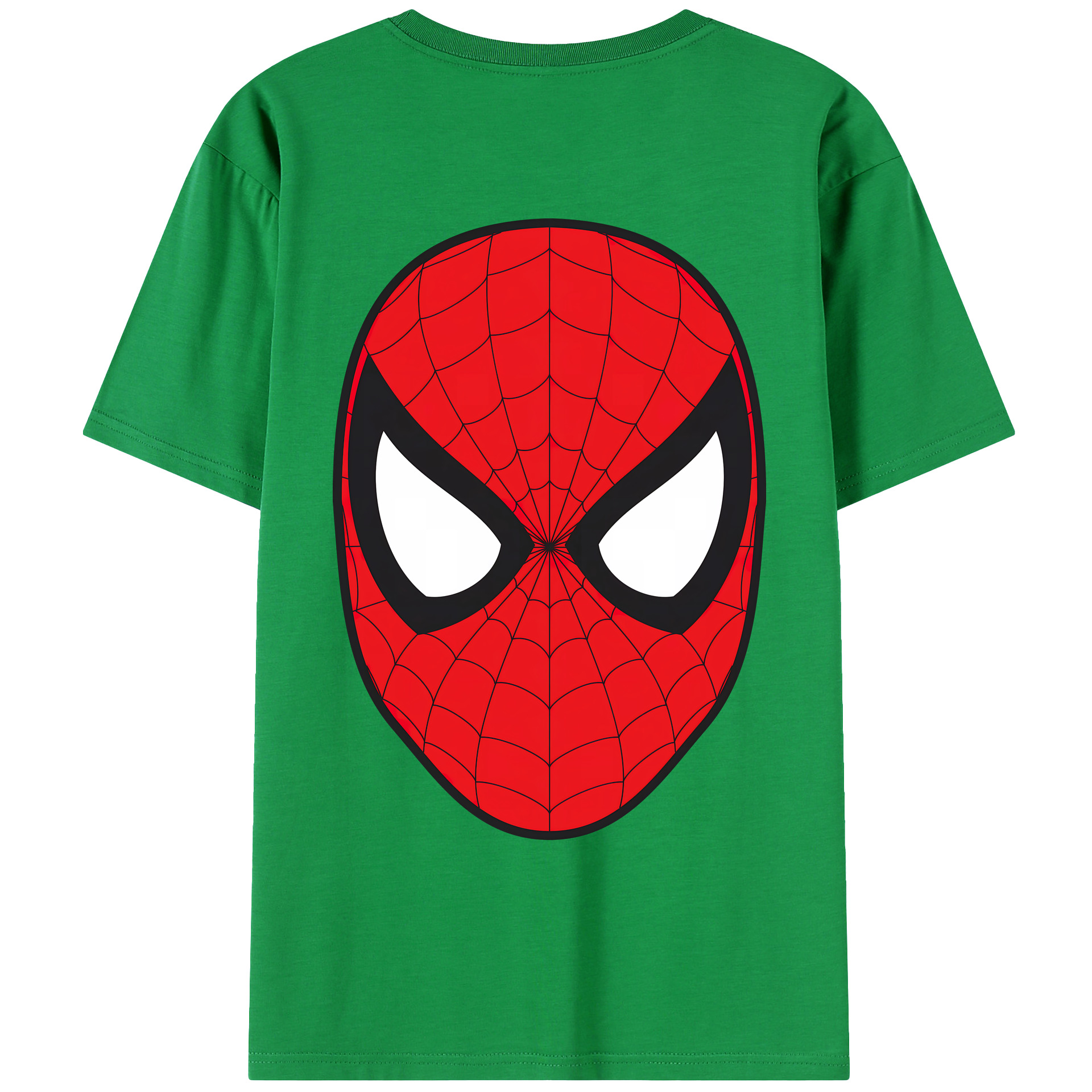 （画像用） Spider Man スパイダーマン 綿100％ メンズ半袖Tシャツ（バックプリント） 通気性