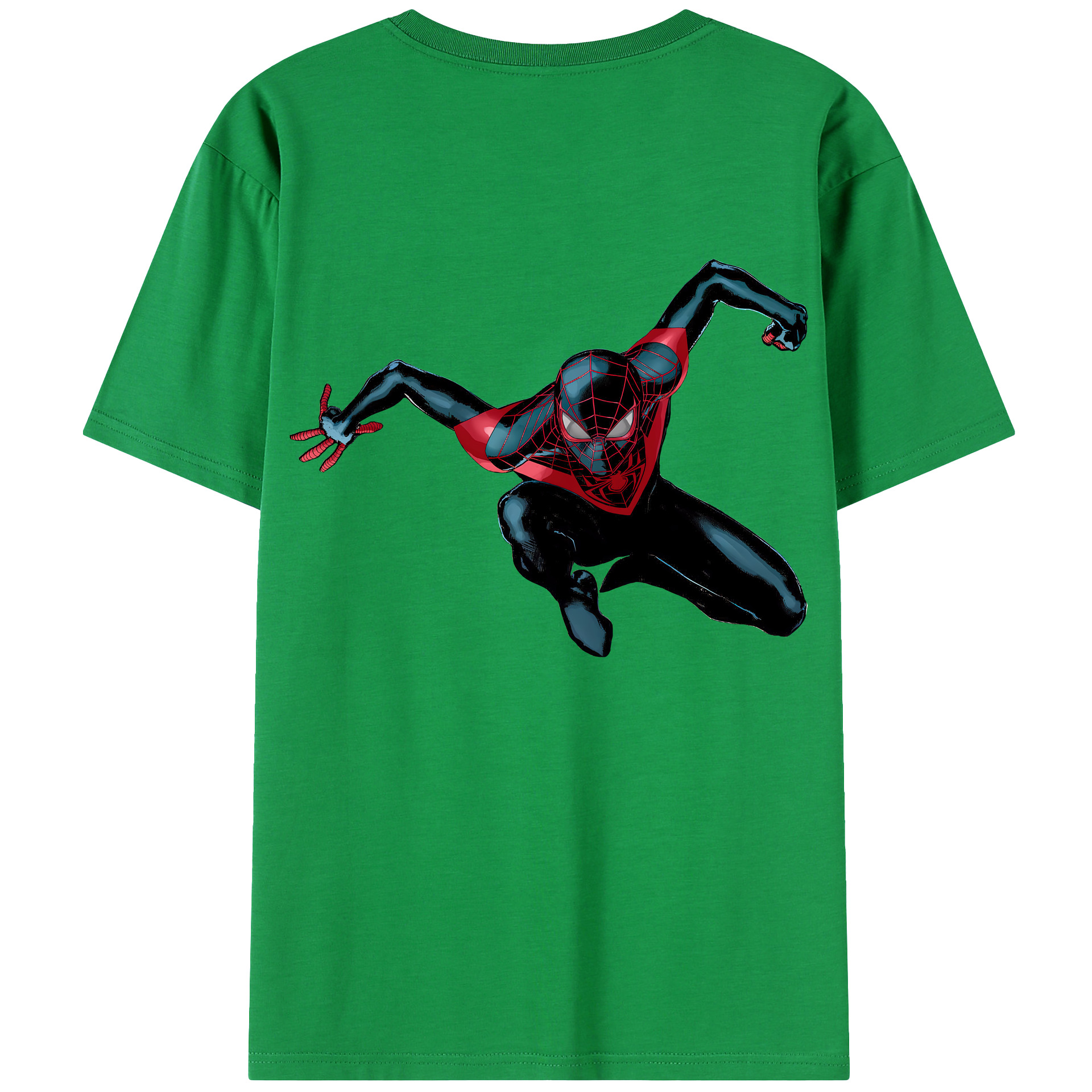 （画像用） Spider Man スパイダーマン 綿100％ メンズ半袖Tシャツ（バックプリント） 通気性
