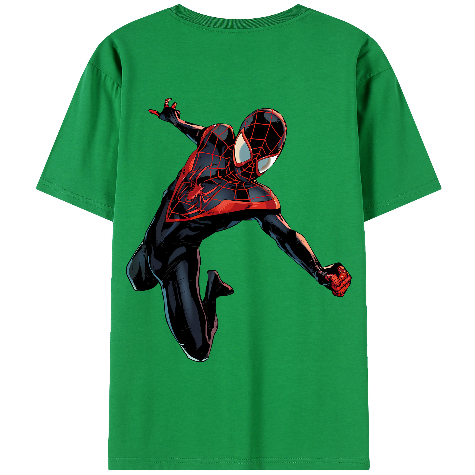 （画像用） Spider Man スパイダーマン 綿100％ メンズ半袖Tシャツ（バックプリント） 通気性