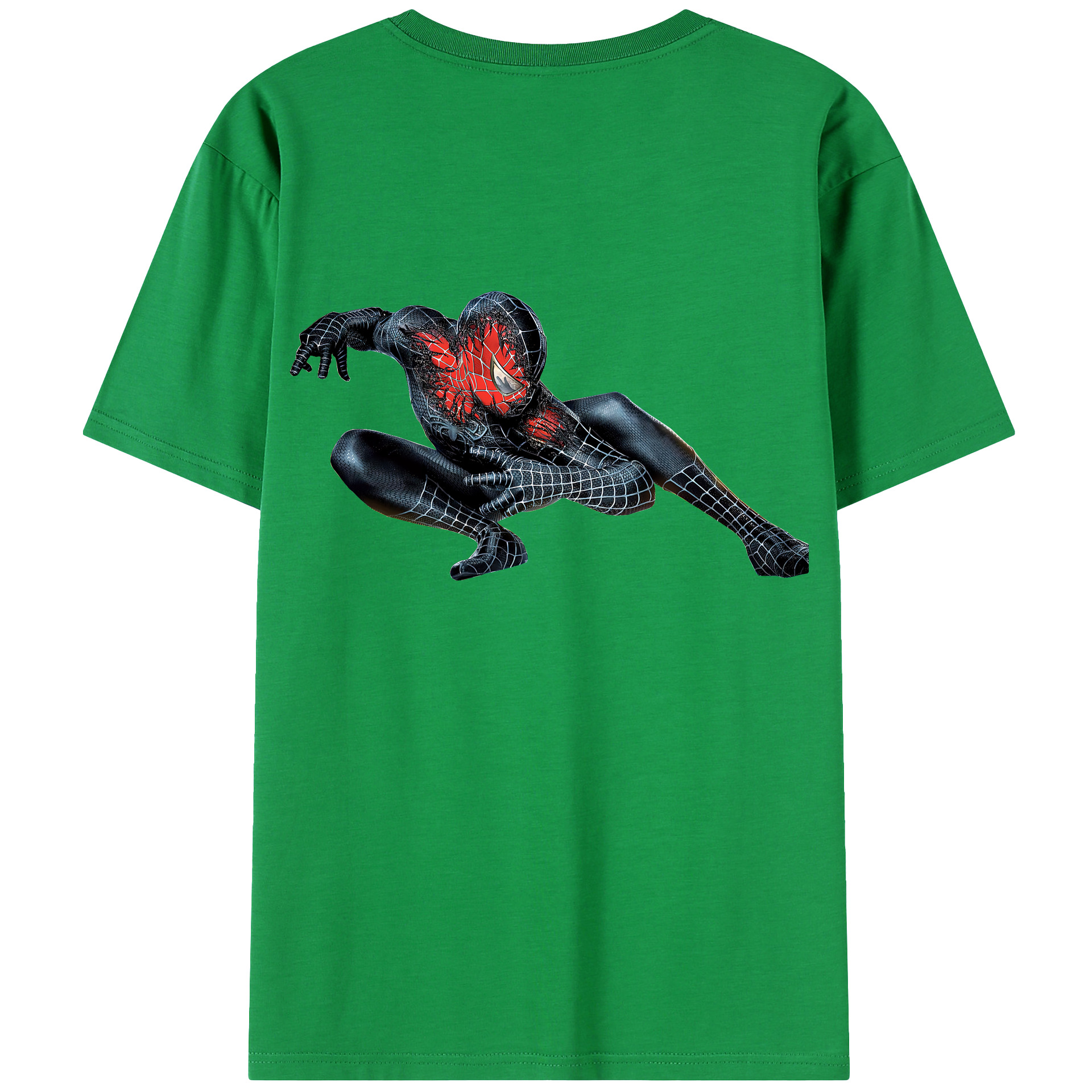 （画像用） Spider Man スパイダーマン 綿100％ メンズ半袖Tシャツ（バックプリント） 通気性