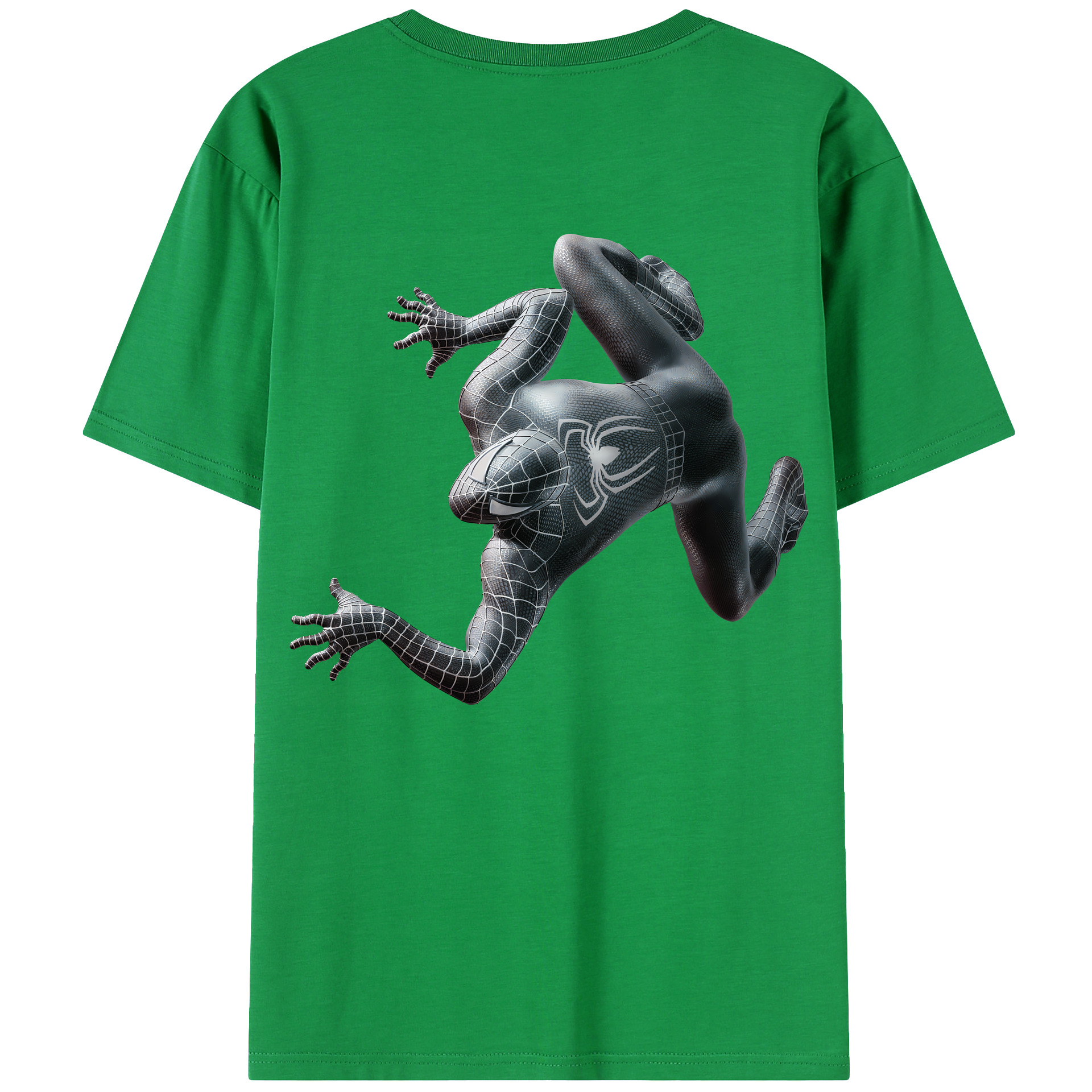 （画像用） Spider Man スパイダーマン 綿100％ メンズ半袖Tシャツ（バックプリント） 通気性