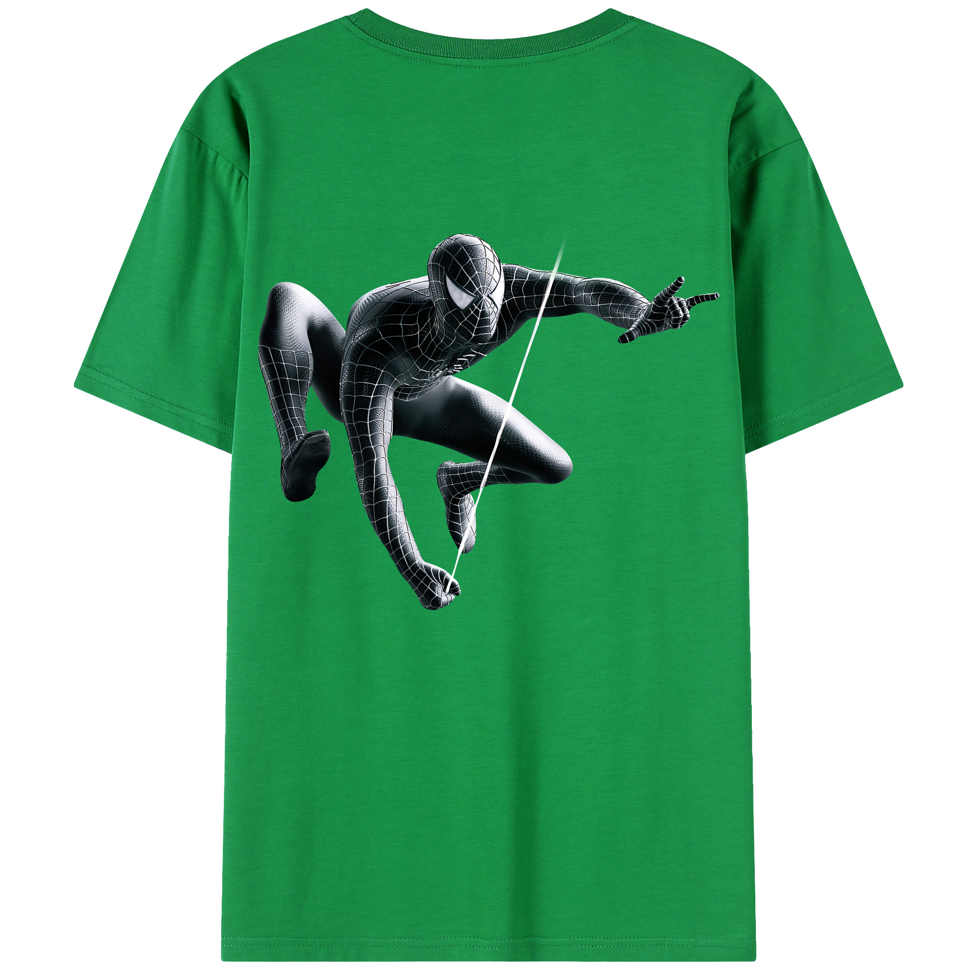 （画像用） Spider Man スパイダーマン 綿100％ メンズ半袖Tシャツ（バックプリント） 通気性