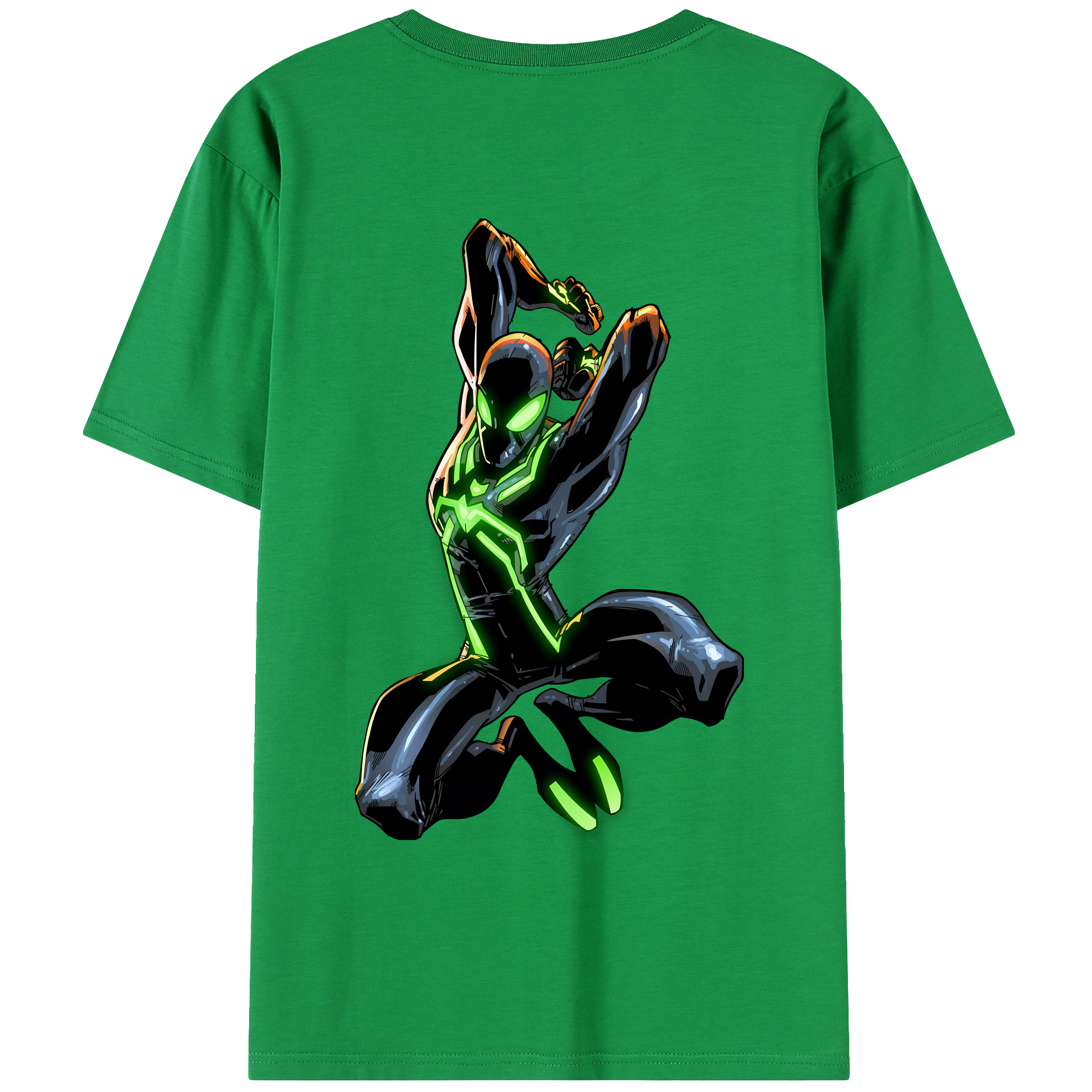 （画像用） Spider Man スパイダーマン 綿100％ メンズ半袖Tシャツ（バックプリント） 通気性