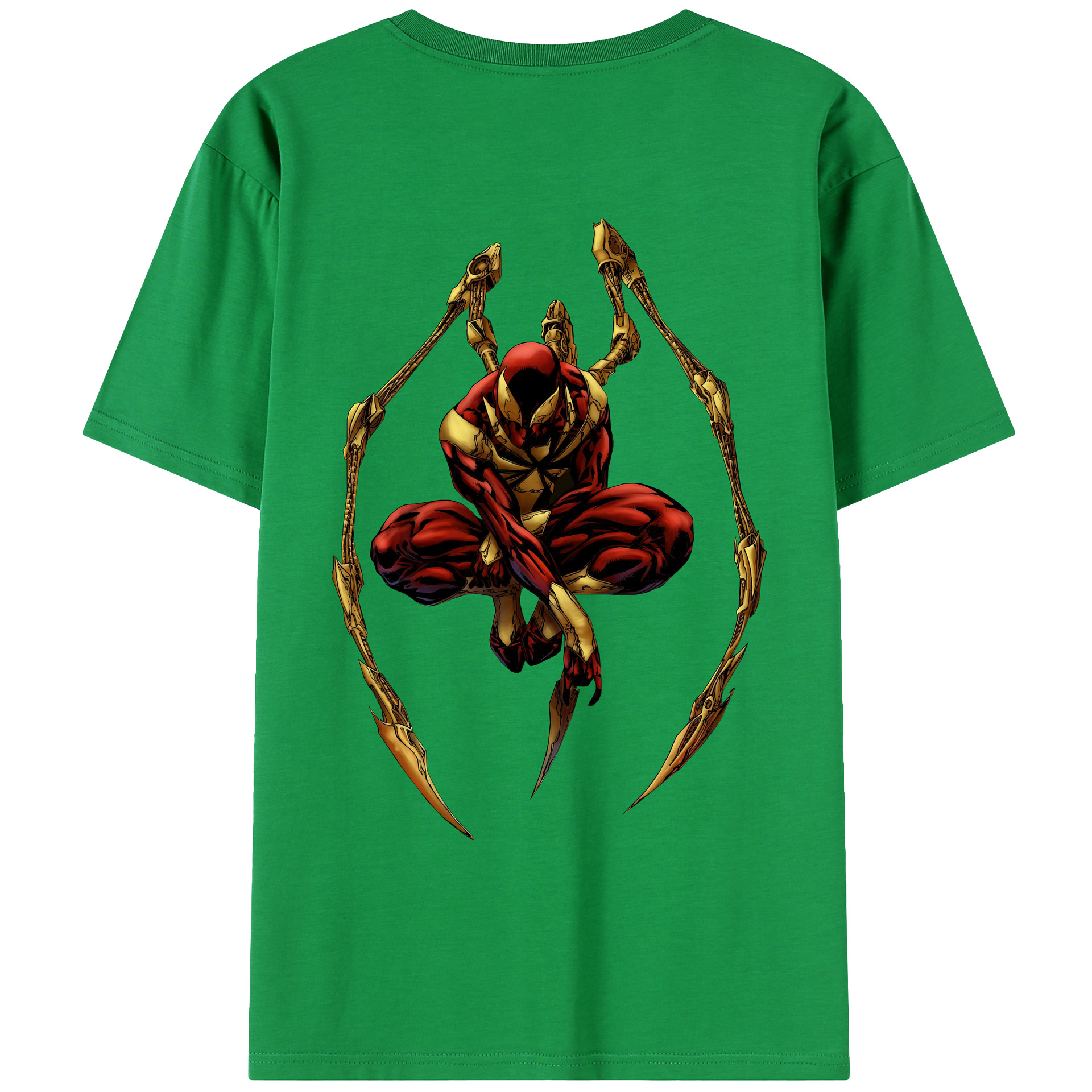 （画像用） Spider Man スパイダーマン 綿100％ メンズ半袖Tシャツ（バックプリント） 通気性