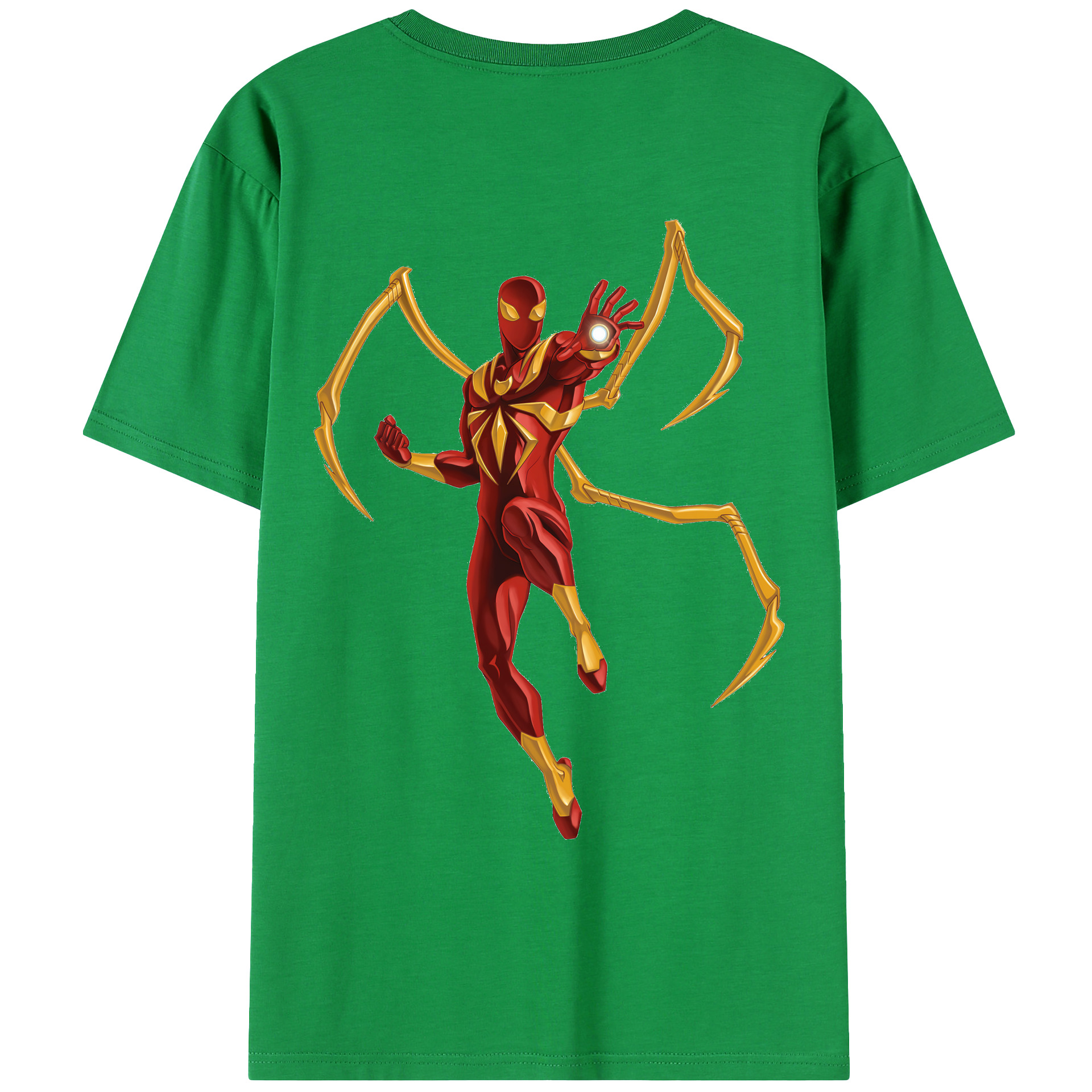 （画像用） Spider Man スパイダーマン 綿100％ メンズ半袖Tシャツ（バックプリント） 通気性