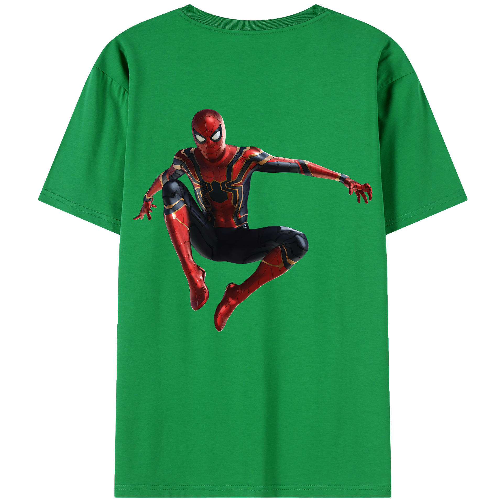 （画像用） Spider Man スパイダーマン 綿100％ メンズ半袖Tシャツ（バックプリント） 通気性
