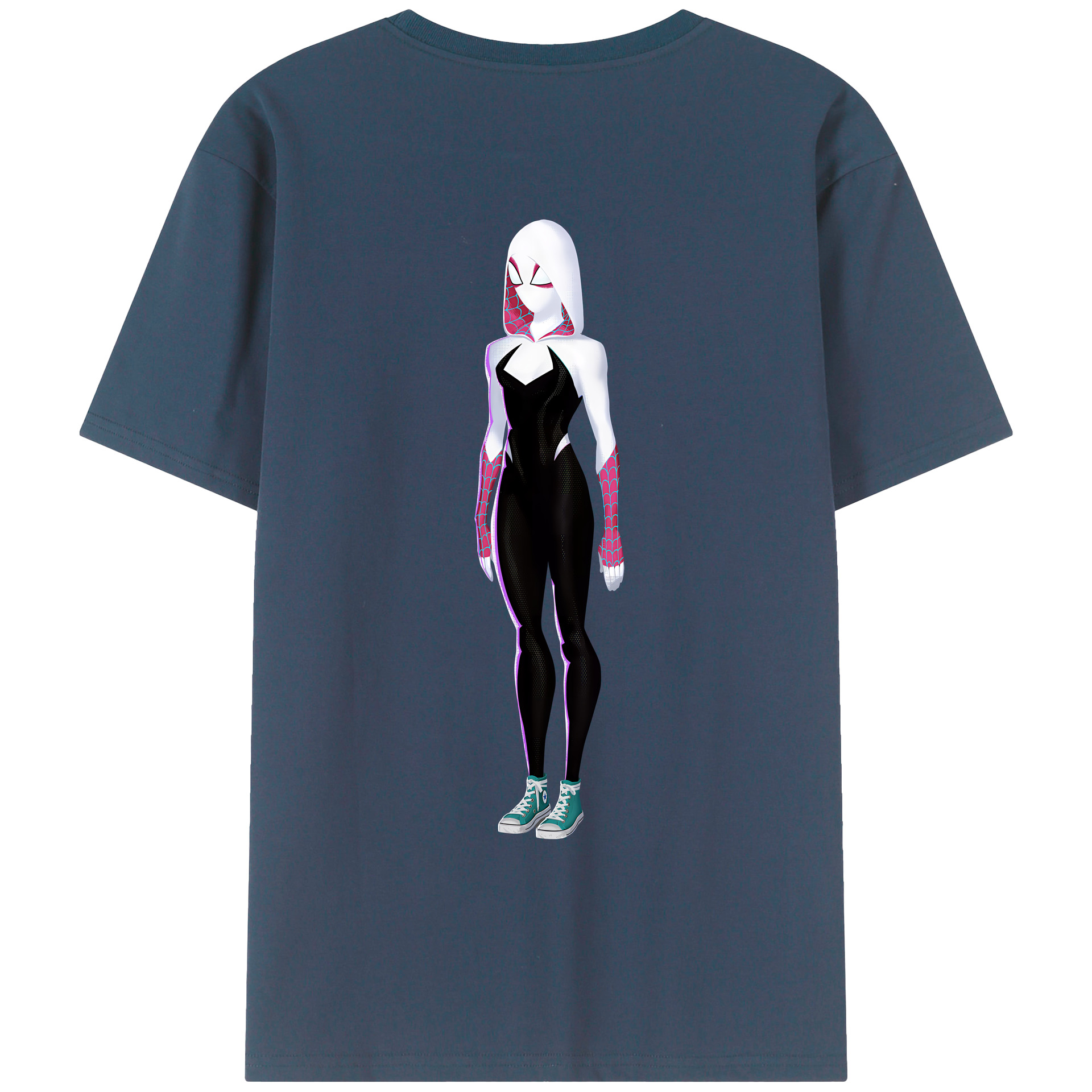 （画像用） Spider Man スパイダーマン 綿100％ メンズ半袖Tシャツ（バックプリント） 通気性