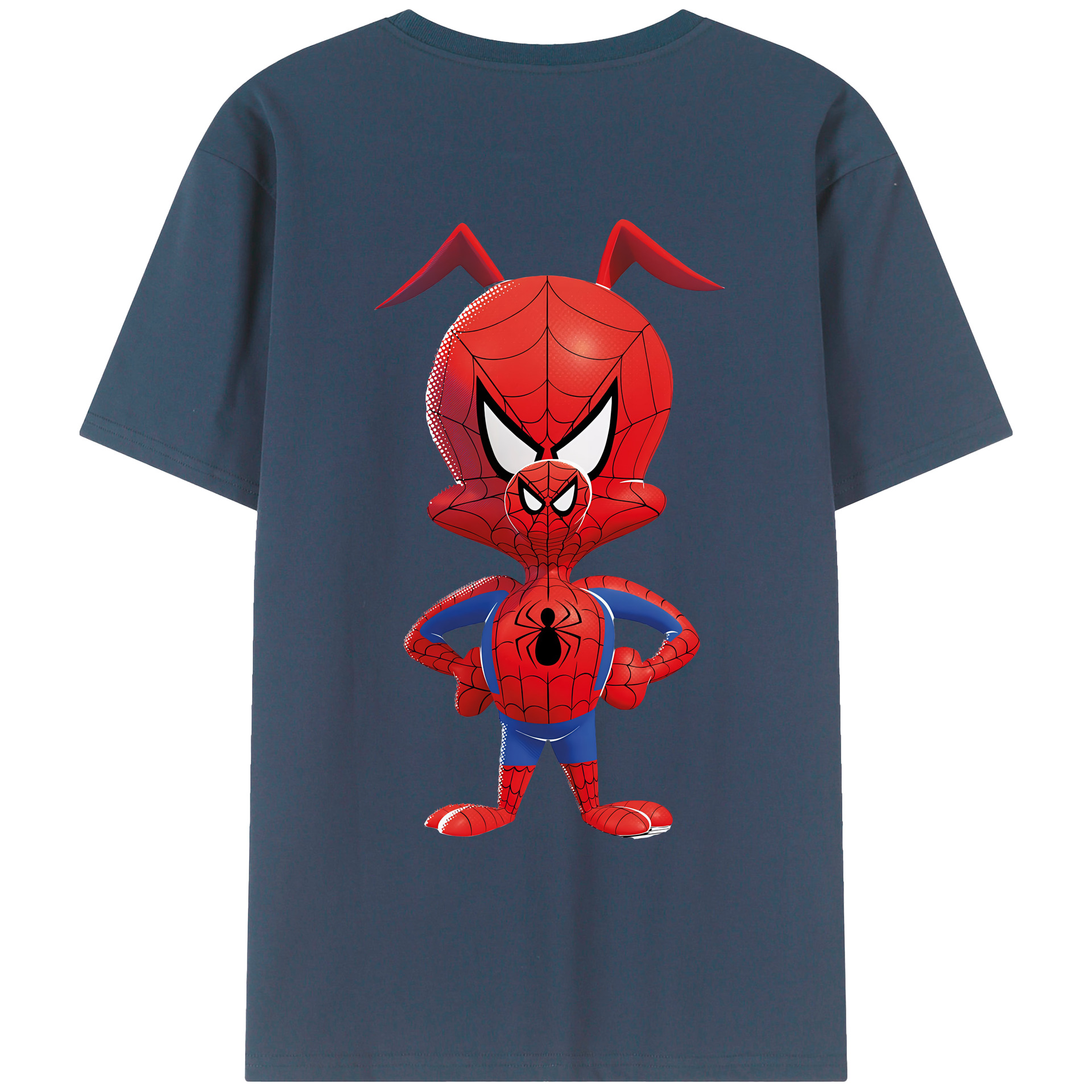 （画像用） Spider Man スパイダーマン 綿100％ メンズ半袖Tシャツ（バックプリント） 通気性