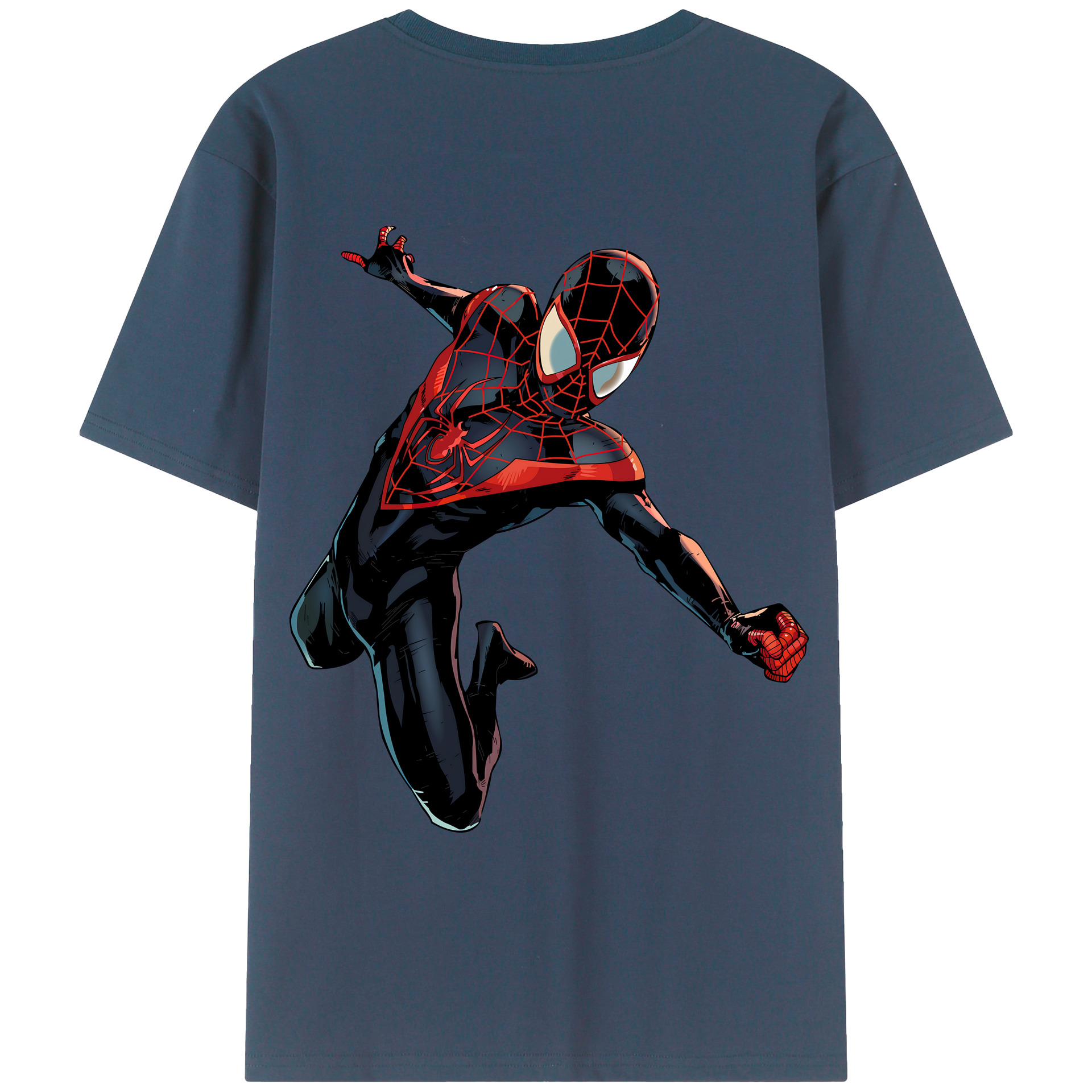 （画像用） Spider Man スパイダーマン 綿100％ メンズ半袖Tシャツ（バックプリント） 通気性
