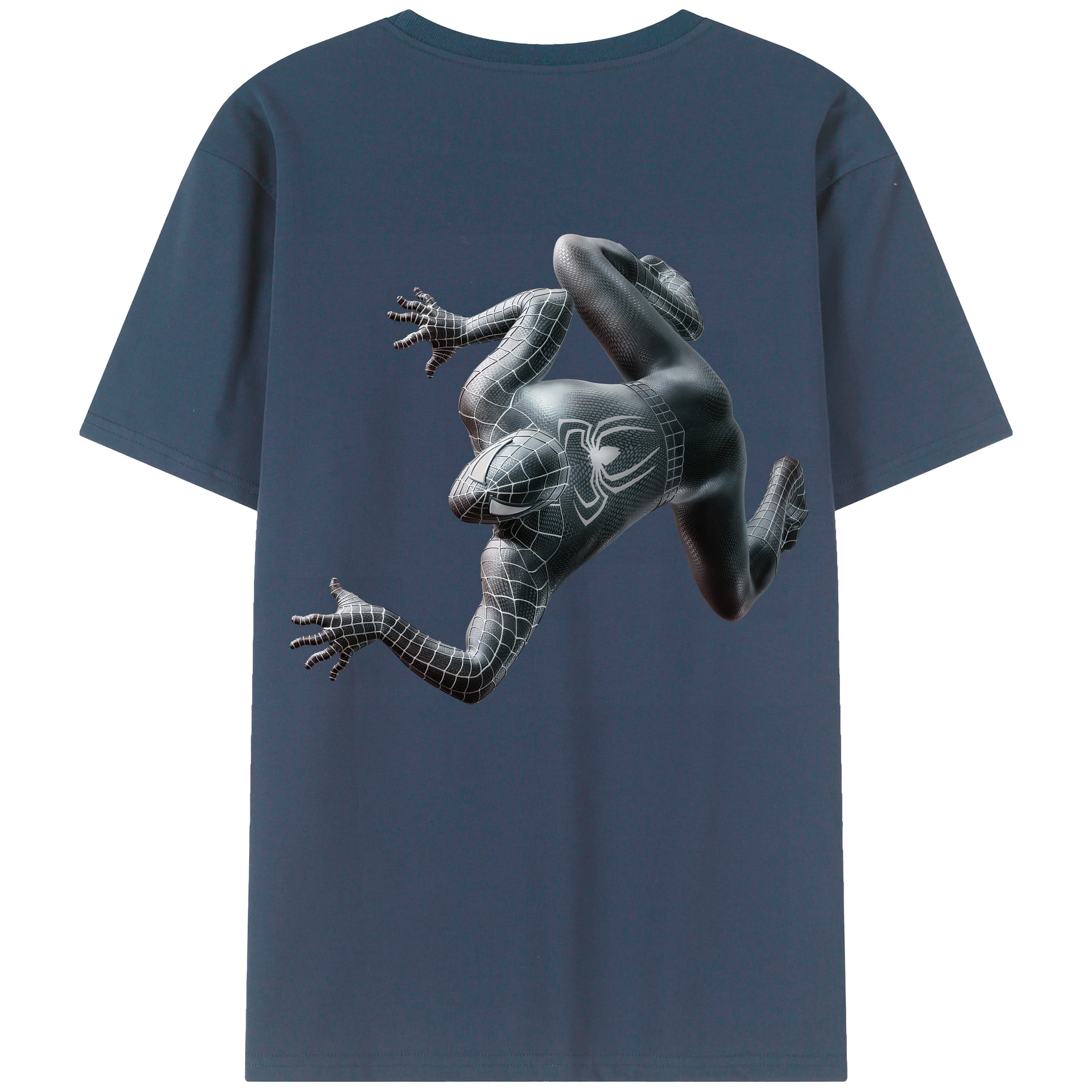 （画像用） Spider Man スパイダーマン 綿100％ メンズ半袖Tシャツ（バックプリント） 通気性