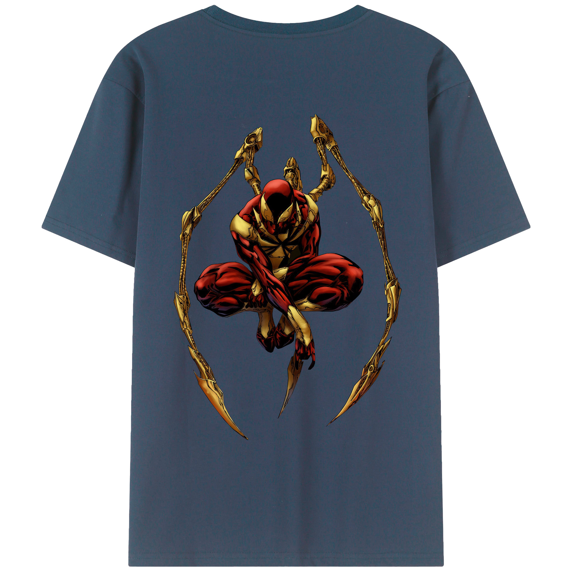 （画像用） Spider Man スパイダーマン 綿100％ メンズ半袖Tシャツ（バックプリント） 通気性