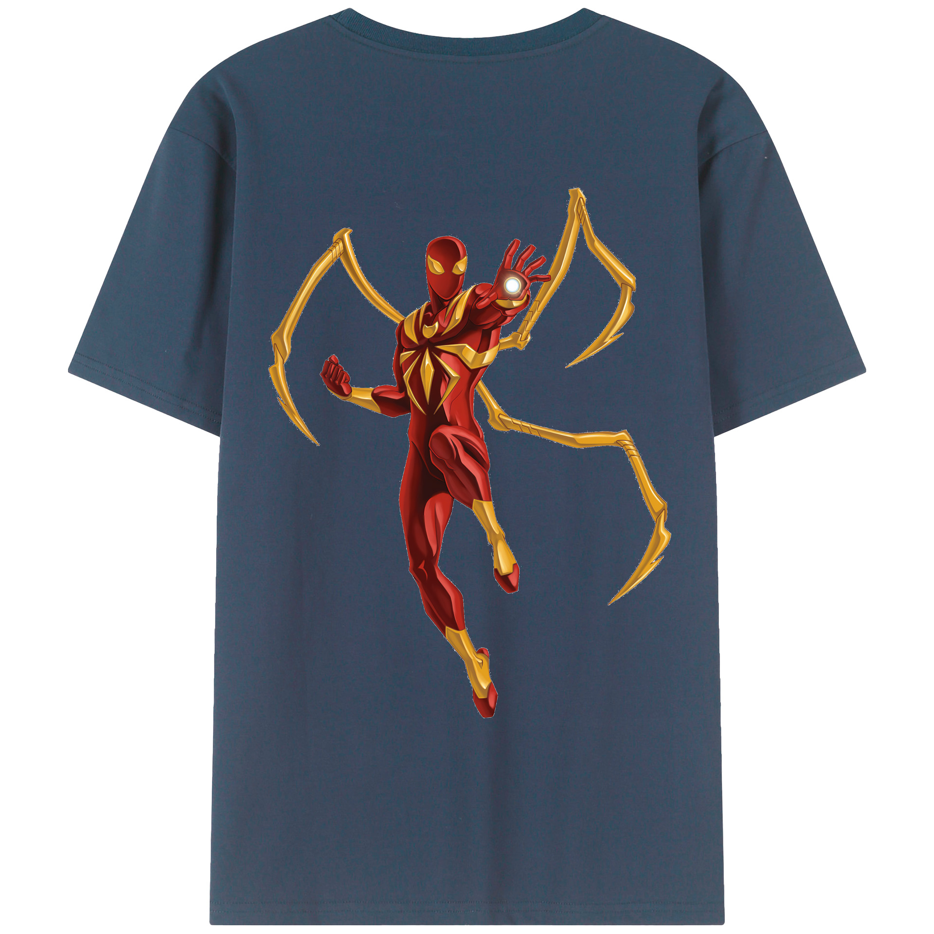 （画像用） Spider Man スパイダーマン 綿100％ メンズ半袖Tシャツ（バックプリント） 通気性