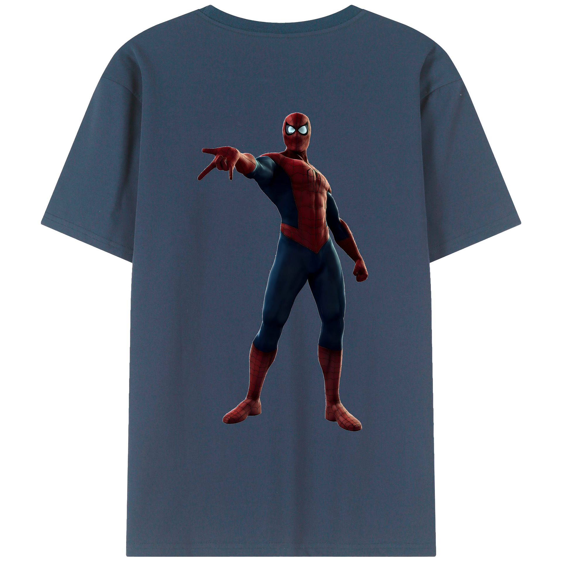 （画像用） Spider Man スパイダーマン 綿100％ メンズ半袖Tシャツ（バックプリント） 通気性
