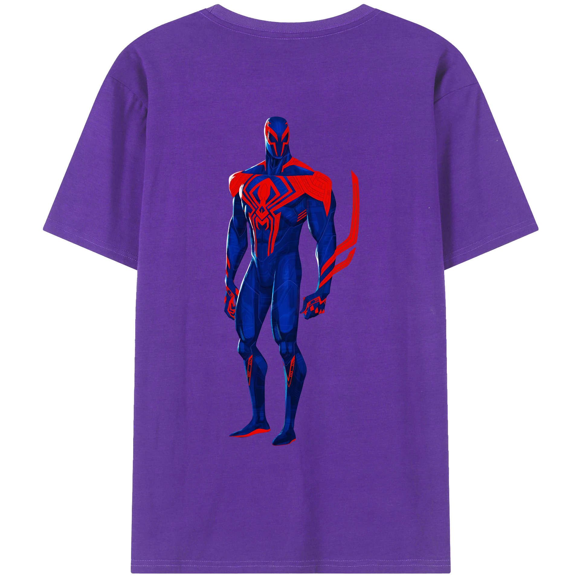 （画像用） Spider Man スパイダーマン 綿100％ メンズ半袖Tシャツ（バックプリント） 通気性