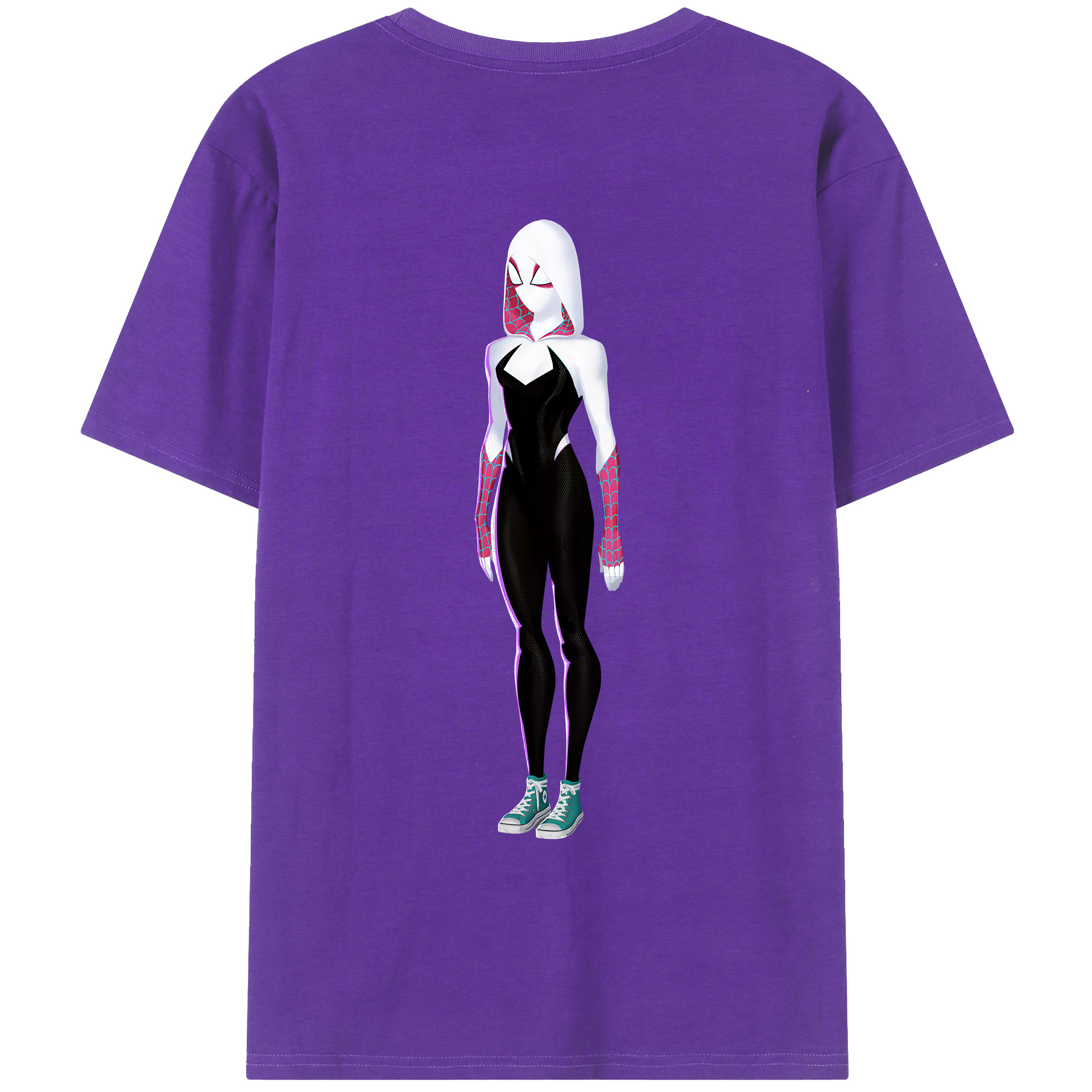 （画像用） Spider Man スパイダーマン 綿100％ メンズ半袖Tシャツ（バックプリント） 通気性