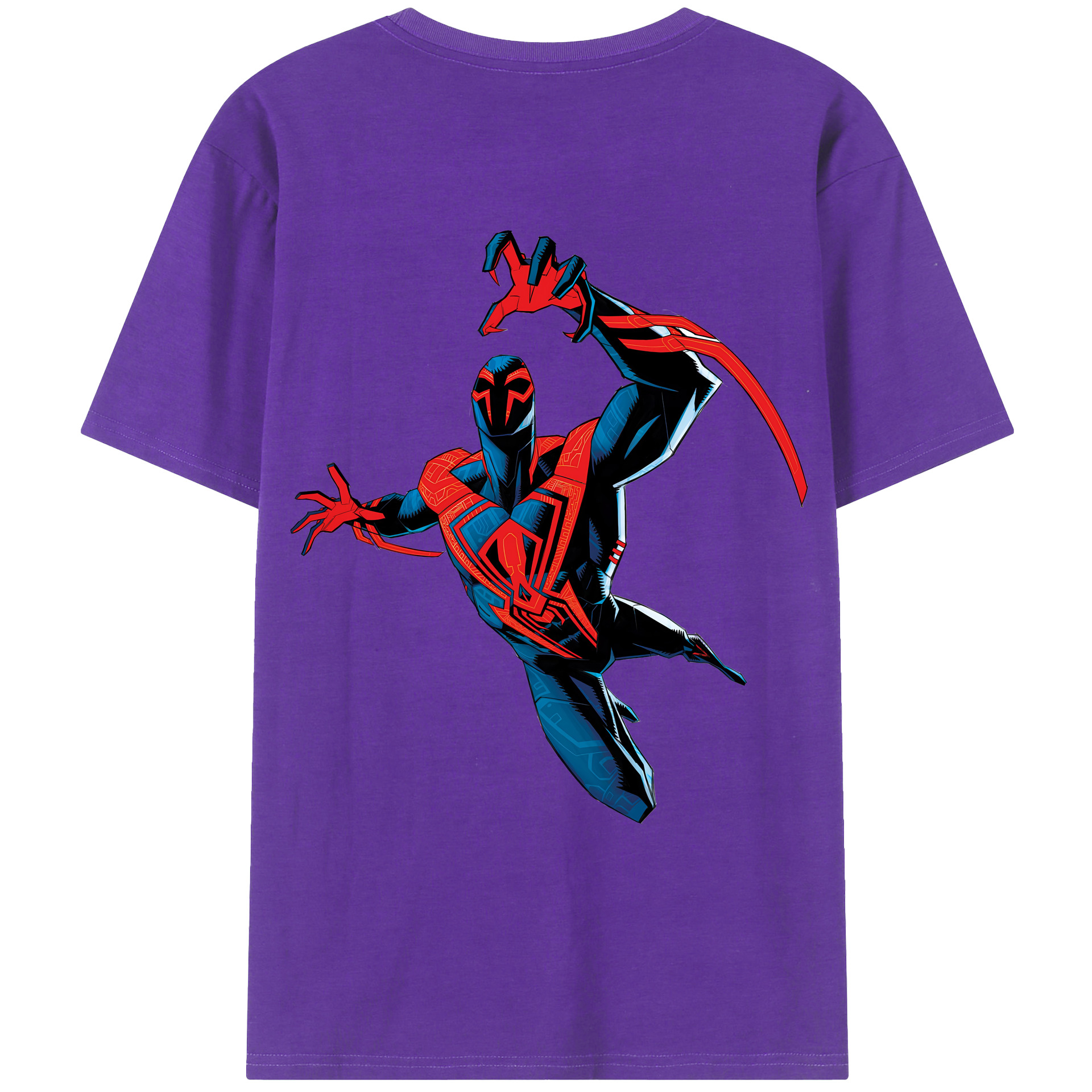 （画像用） Spider Man スパイダーマン 綿100％ メンズ半袖Tシャツ（バックプリント） 通気性
