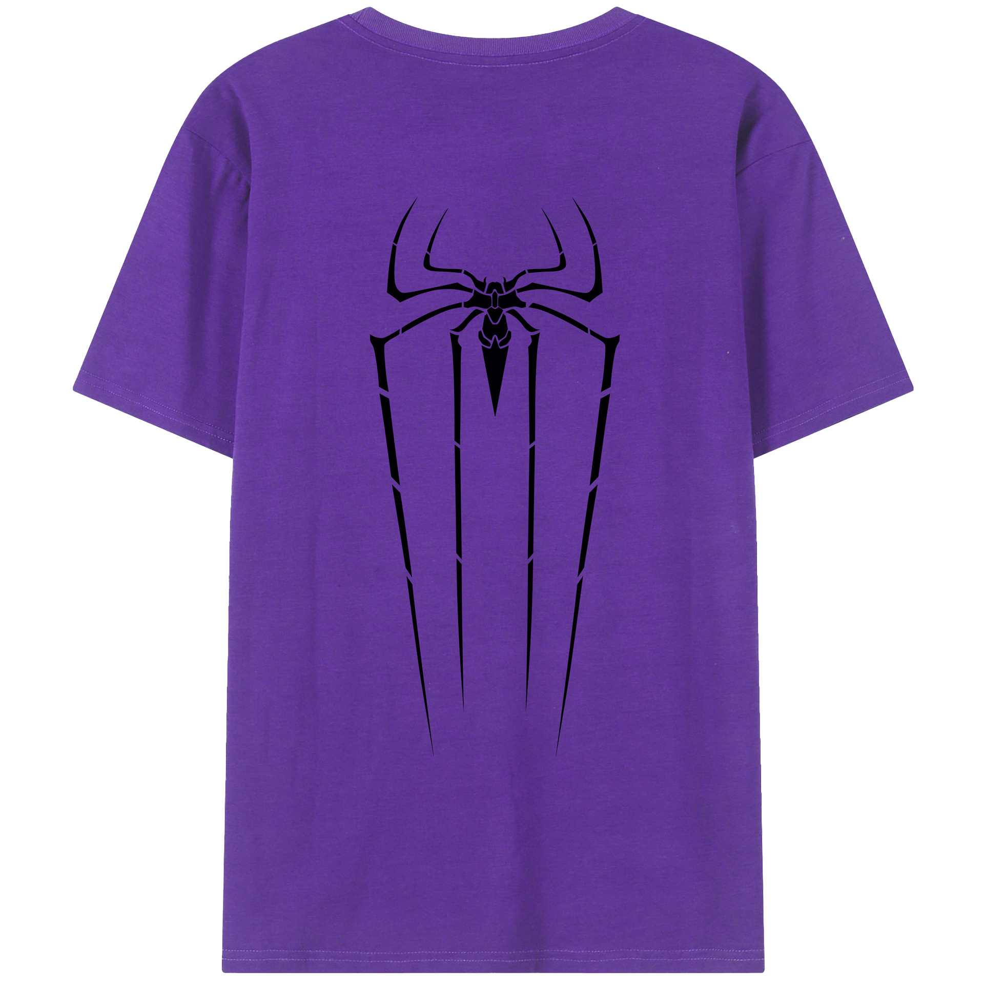 （画像用） Spider Man スパイダーマン 綿100％ メンズ半袖Tシャツ（バックプリント） 通気性