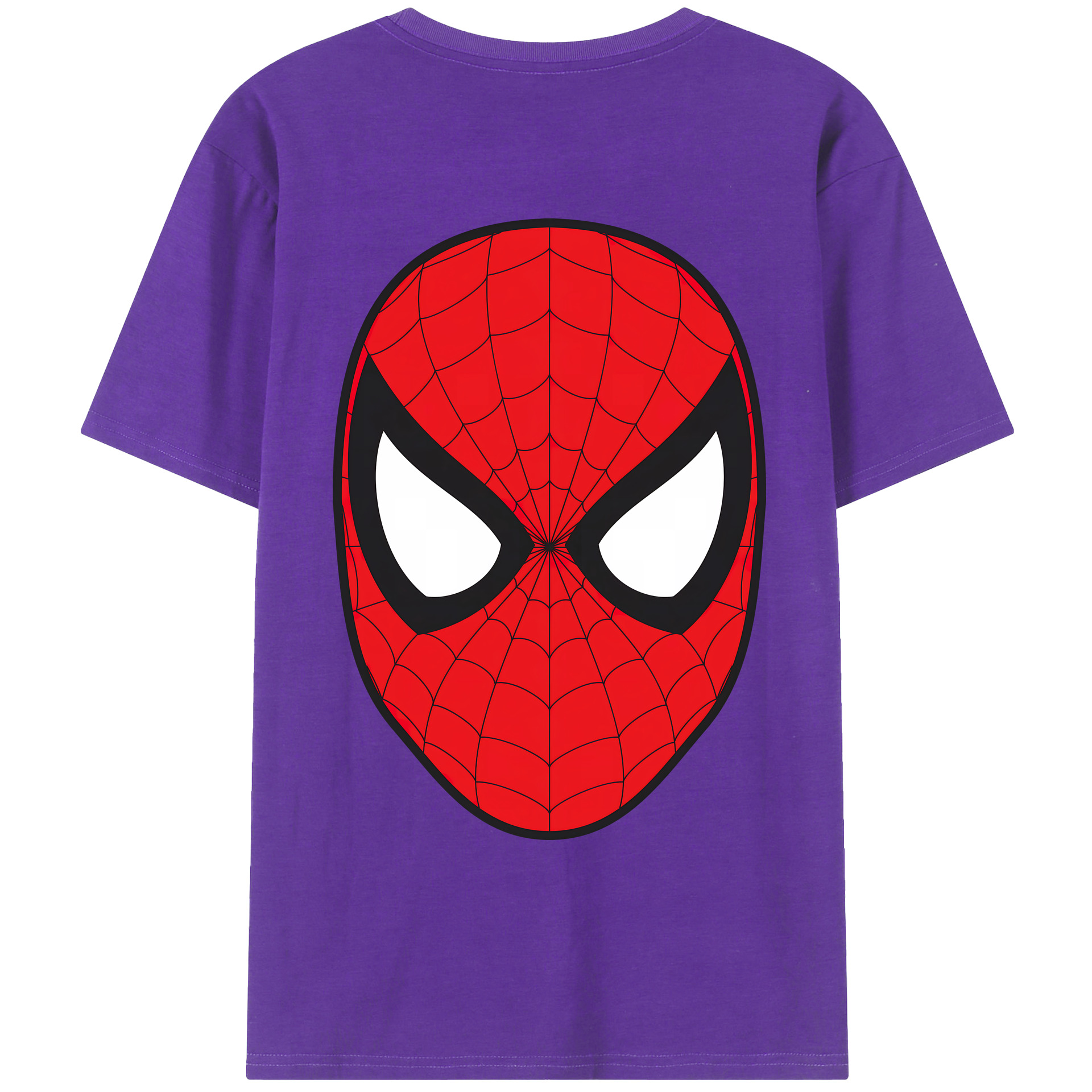 （画像用） Spider Man スパイダーマン 綿100％ メンズ半袖Tシャツ（バックプリント） 通気性