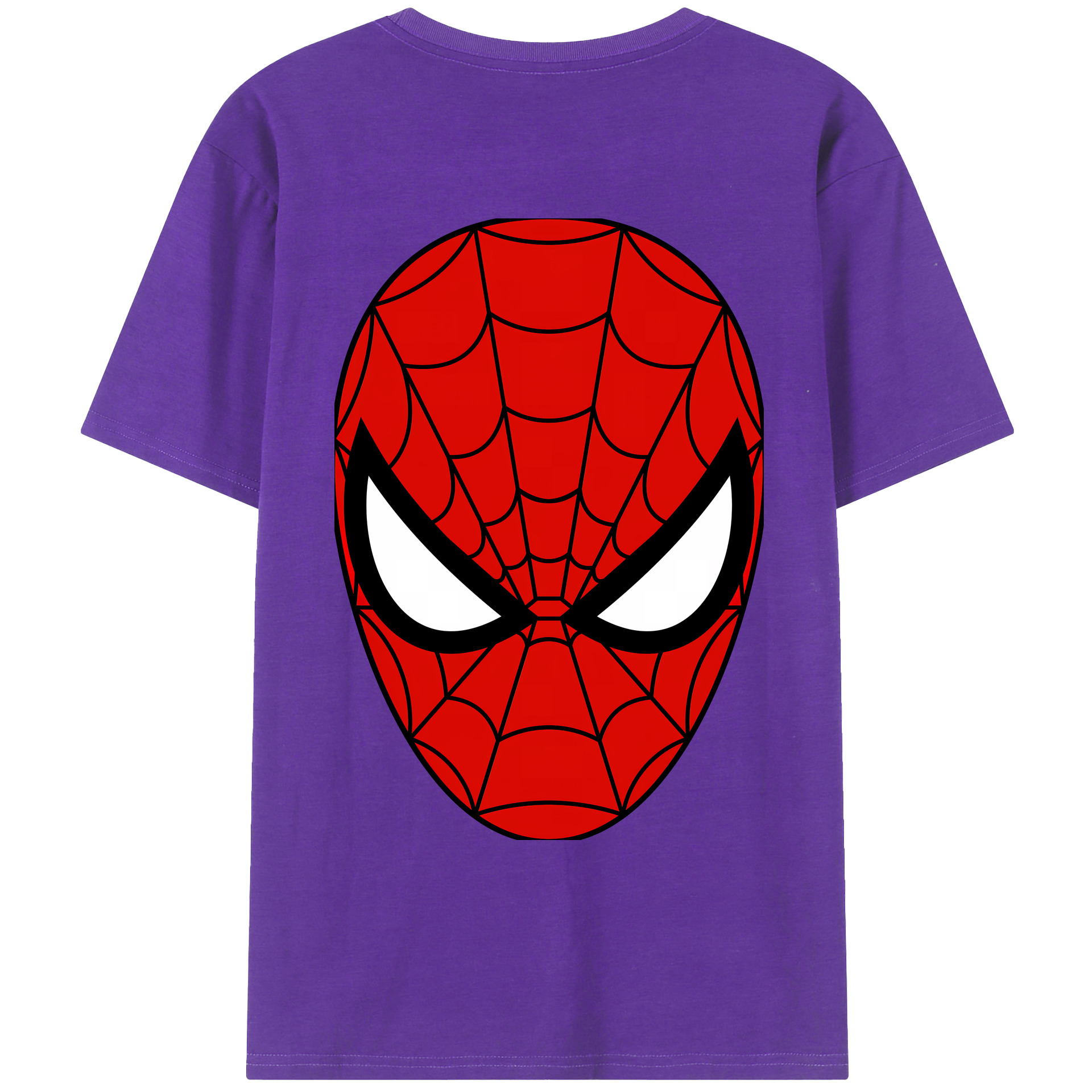 （画像用） Spider Man スパイダーマン 綿100％ メンズ半袖Tシャツ（バックプリント） 通気性