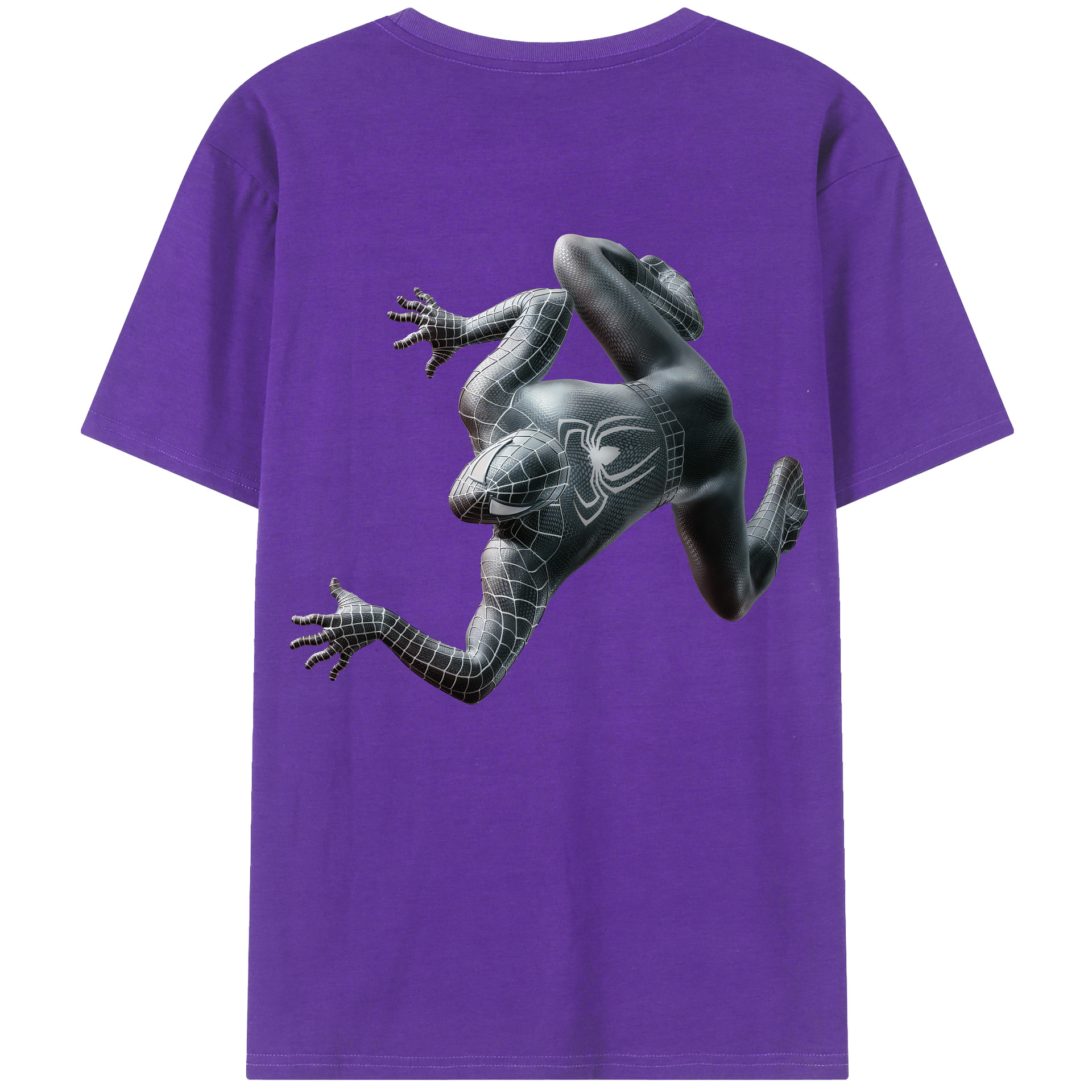 （画像用） Spider Man スパイダーマン 綿100％ メンズ半袖Tシャツ（バックプリント） 通気性