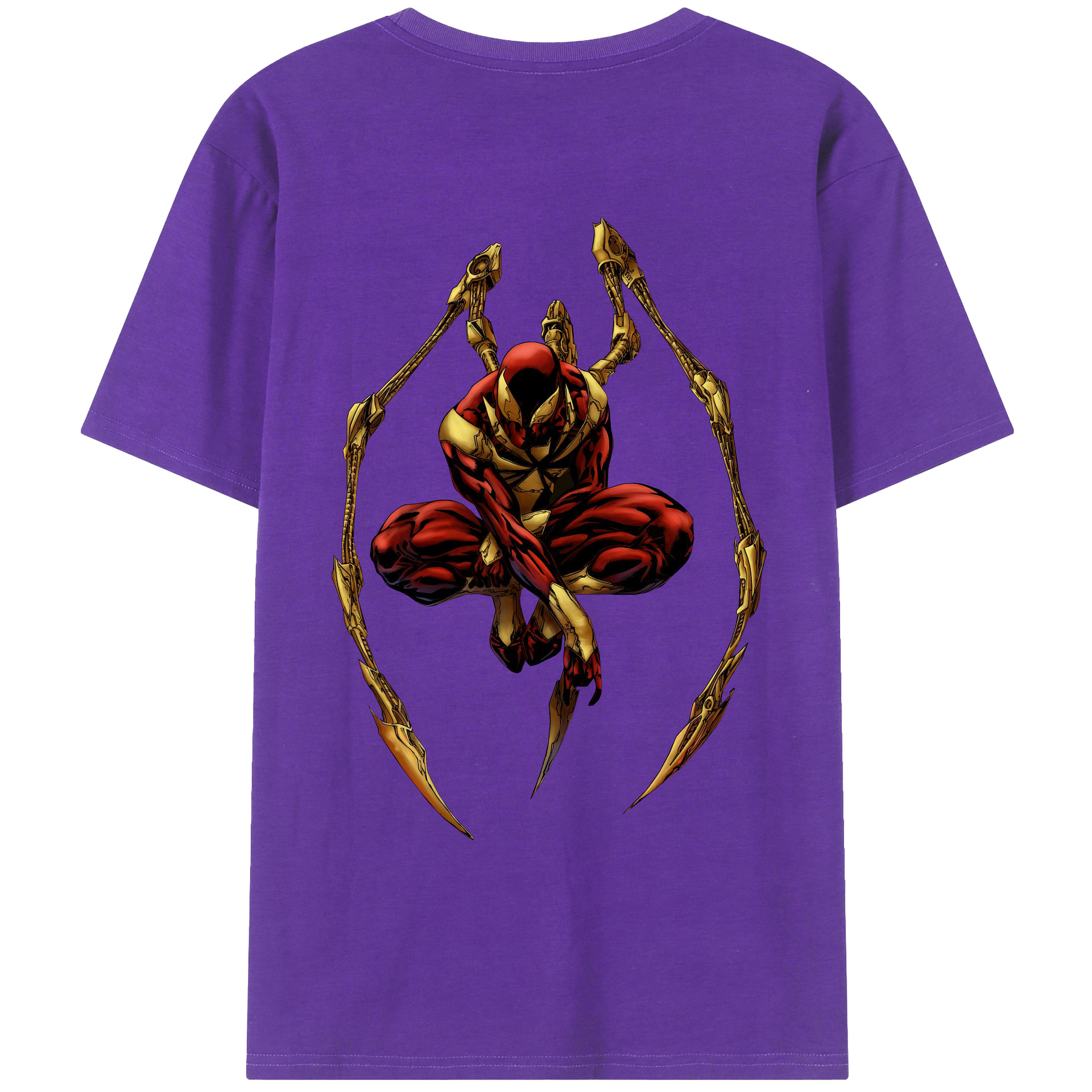 （画像用） Spider Man スパイダーマン 綿100％ メンズ半袖Tシャツ（バックプリント） 通気性