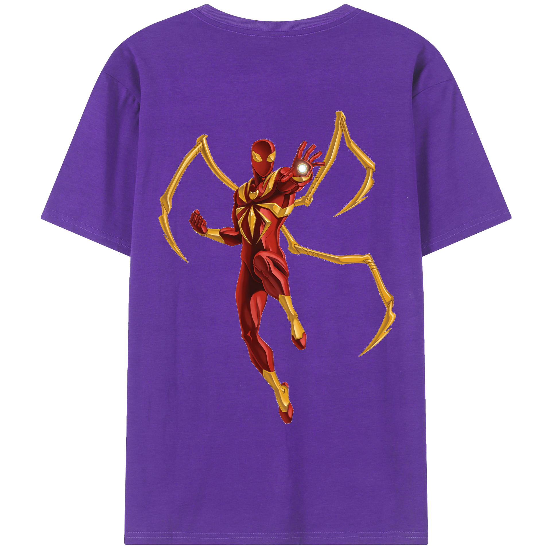 （画像用） Spider Man スパイダーマン 綿100％ メンズ半袖Tシャツ（バックプリント） 通気性