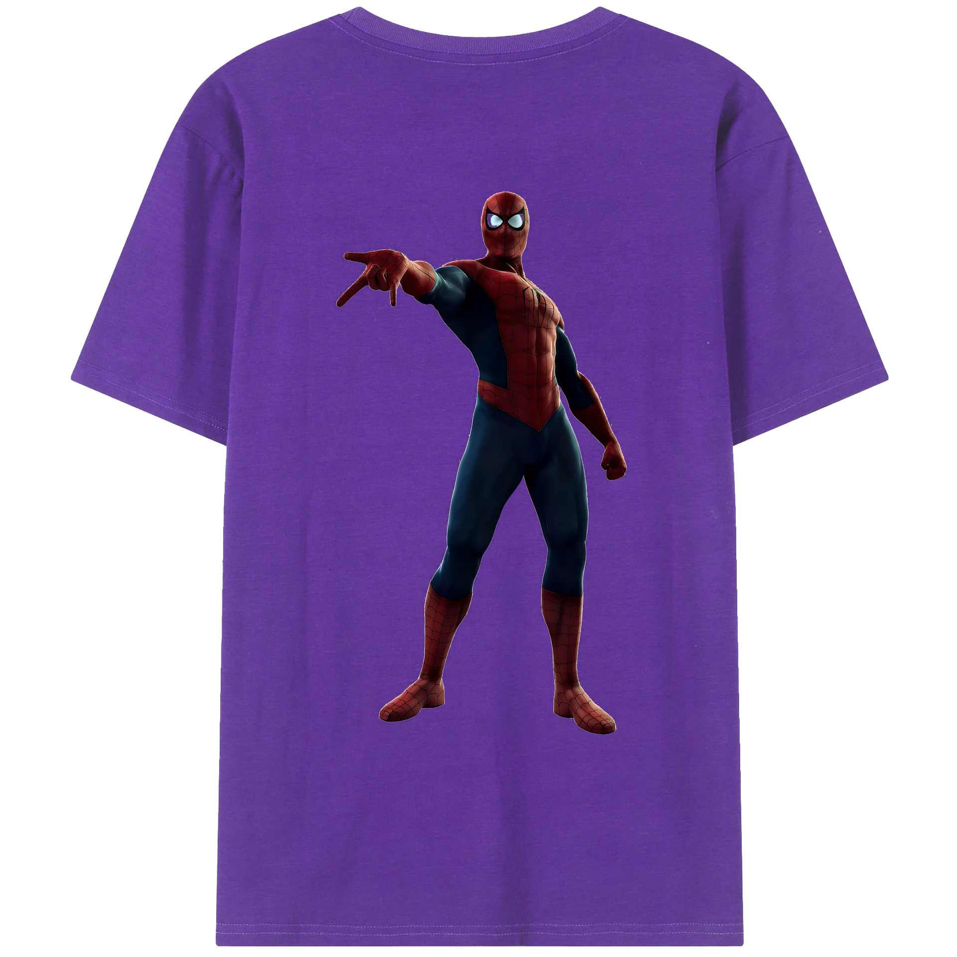 （画像用） Spider Man スパイダーマン 綿100％ メンズ半袖Tシャツ（バックプリント） 通気性