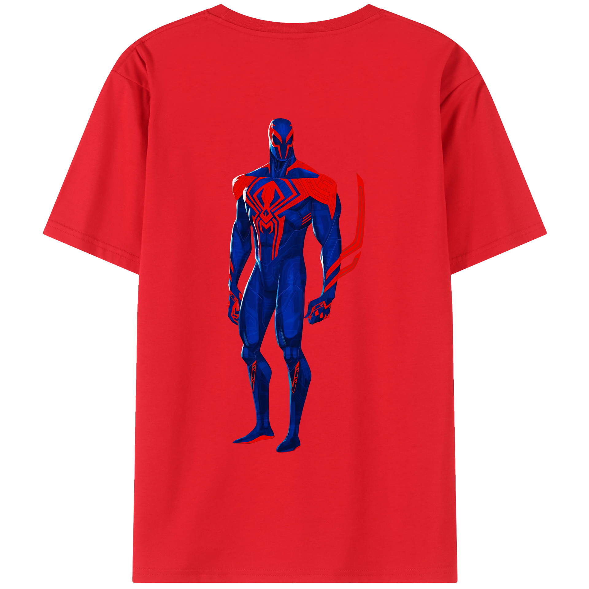（画像用） Spider Man スパイダーマン 綿100％ メンズ半袖Tシャツ（バックプリント） 通気性