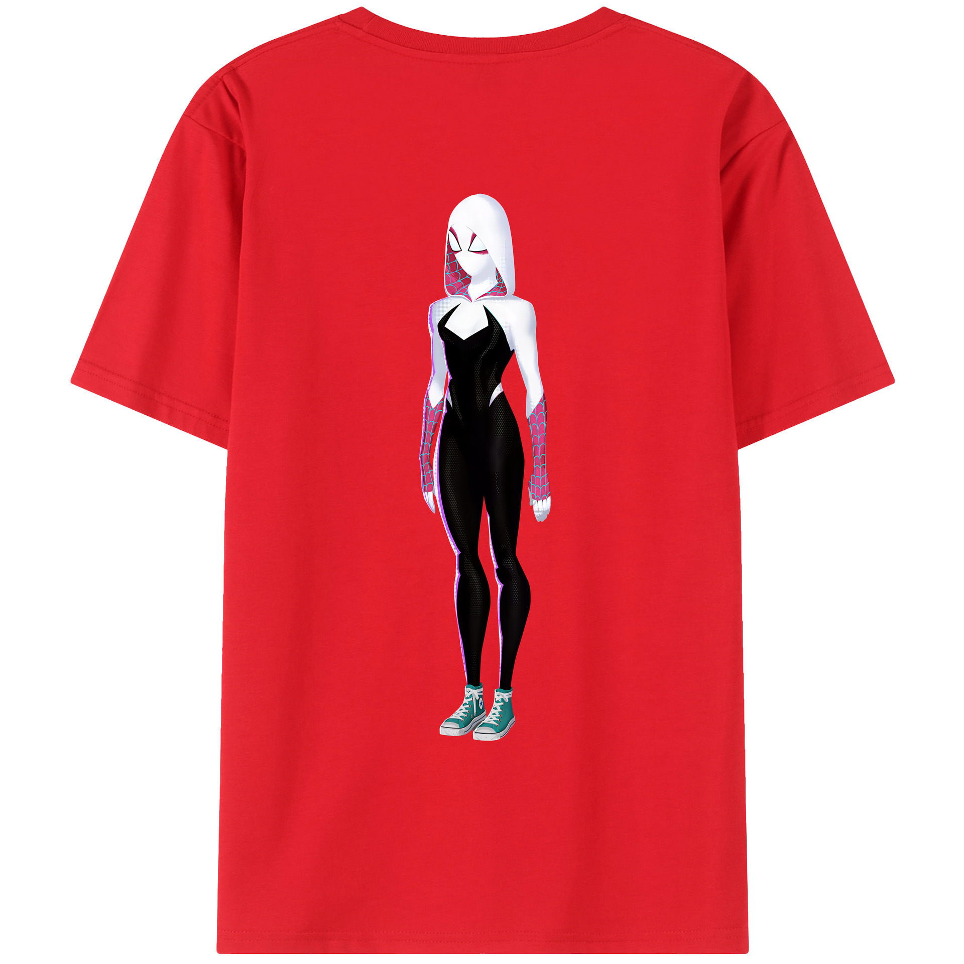 （画像用） Spider Man スパイダーマン 綿100％ メンズ半袖Tシャツ（バックプリント） 通気性