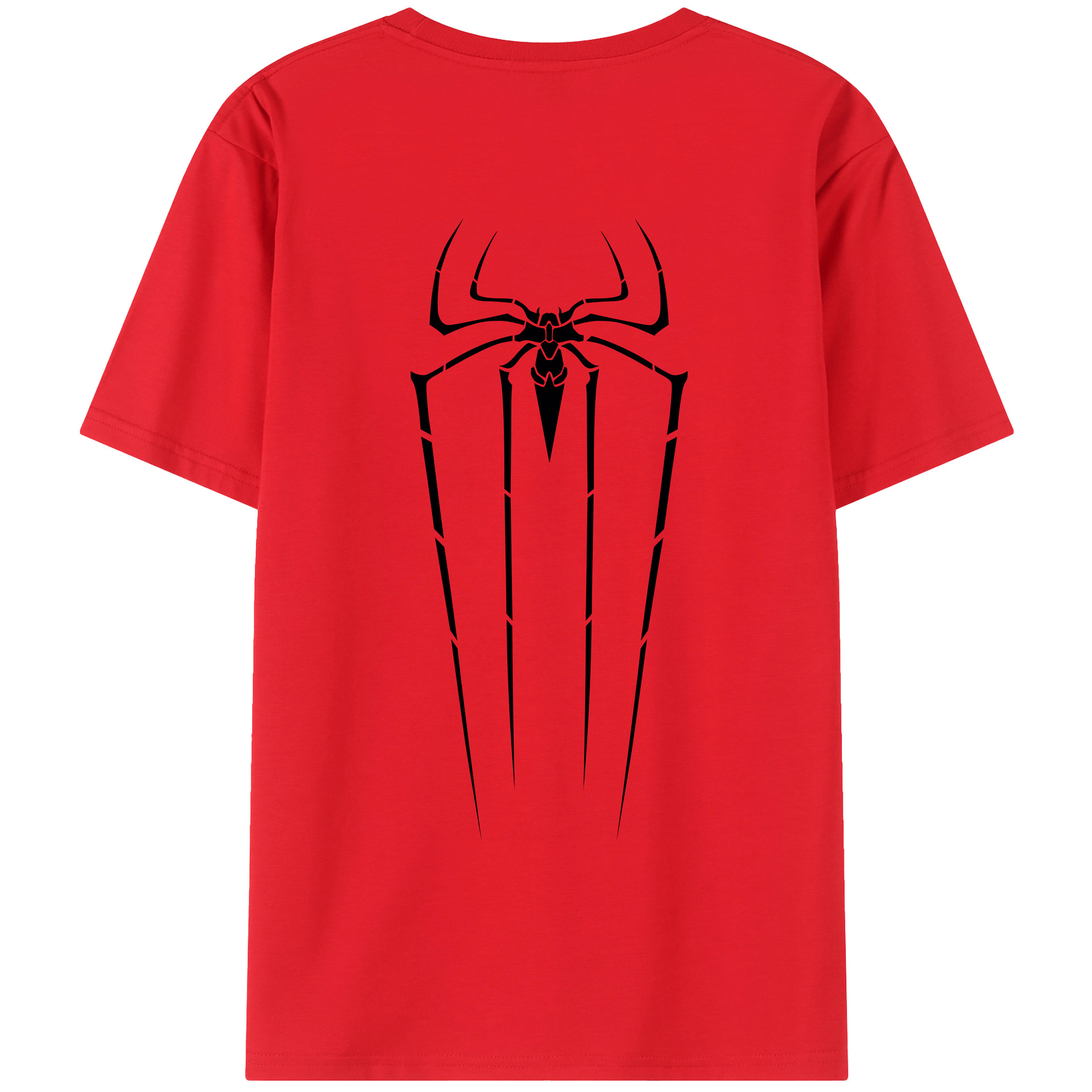 （画像用） Spider Man スパイダーマン 綿100％ メンズ半袖Tシャツ（バックプリント） 通気性