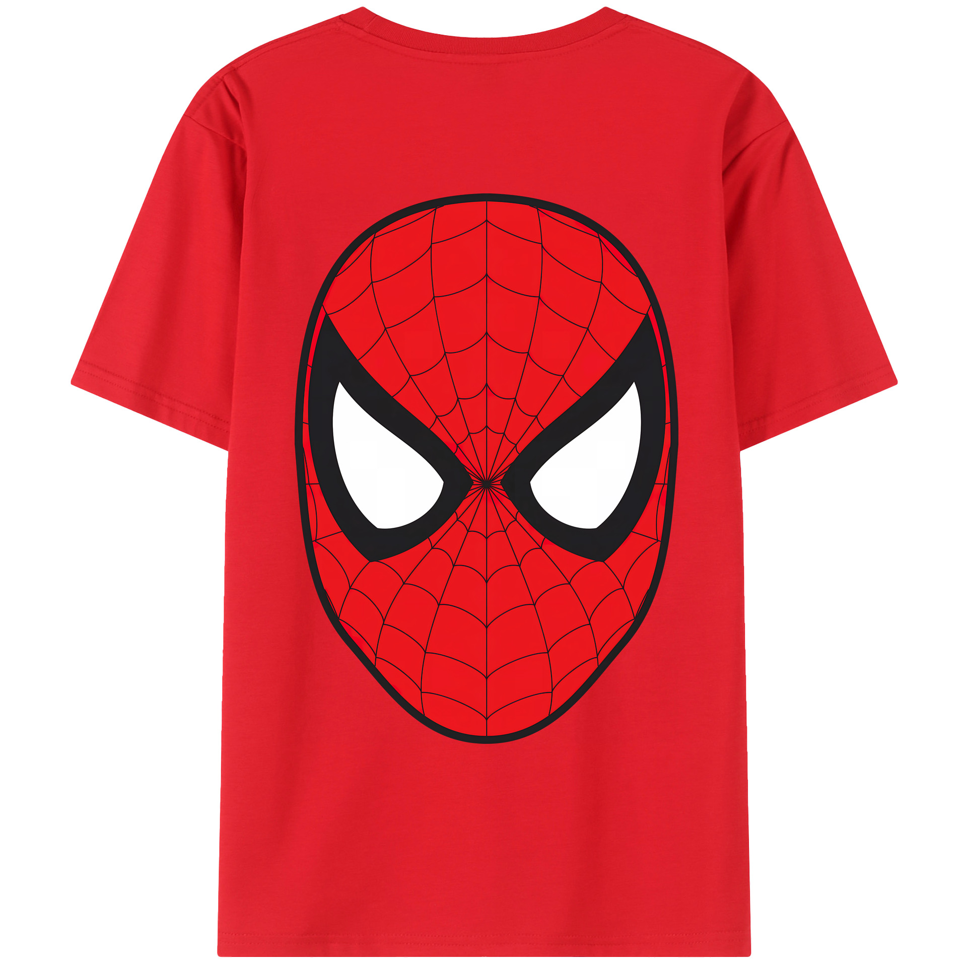 （画像用） Spider Man スパイダーマン 綿100％ メンズ半袖Tシャツ（バックプリント） 通気性