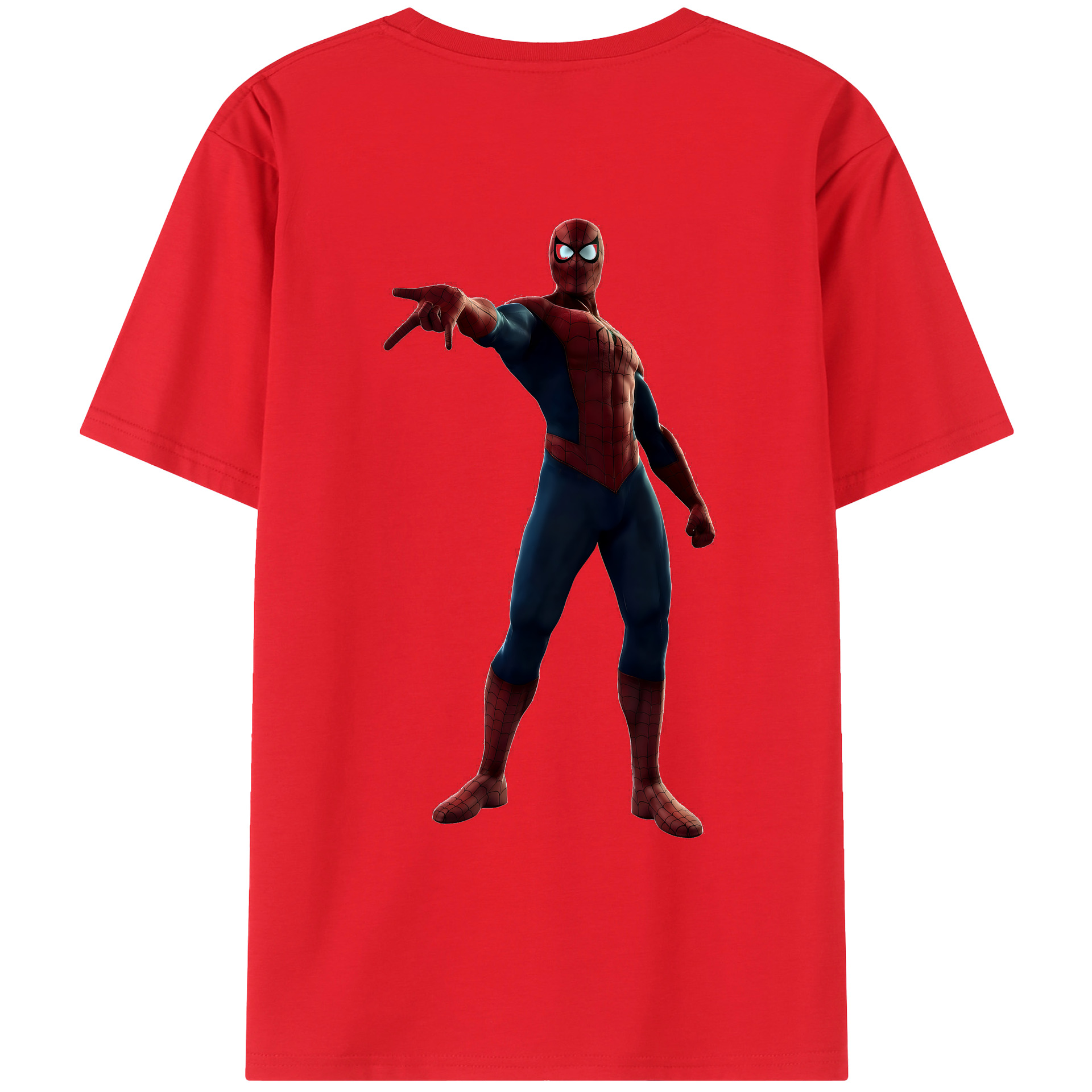 （画像用） Spider Man スパイダーマン 綿100％ メンズ半袖Tシャツ（バックプリント） 通気性