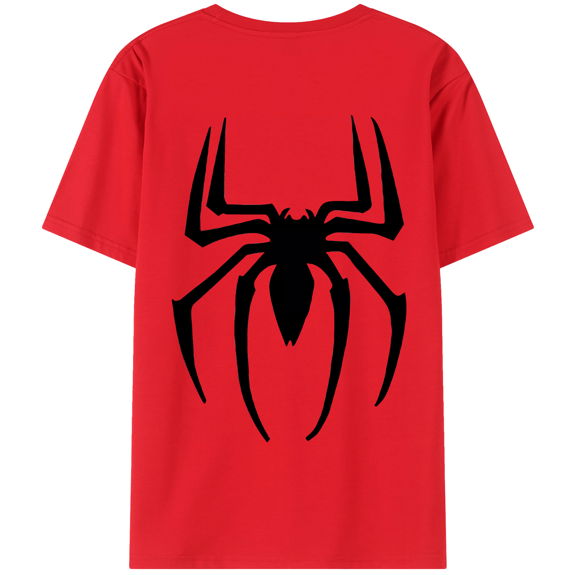（画像用） Spider Man スパイダーマン 綿100％ メンズ半袖Tシャツ（バックプリント） 通気性