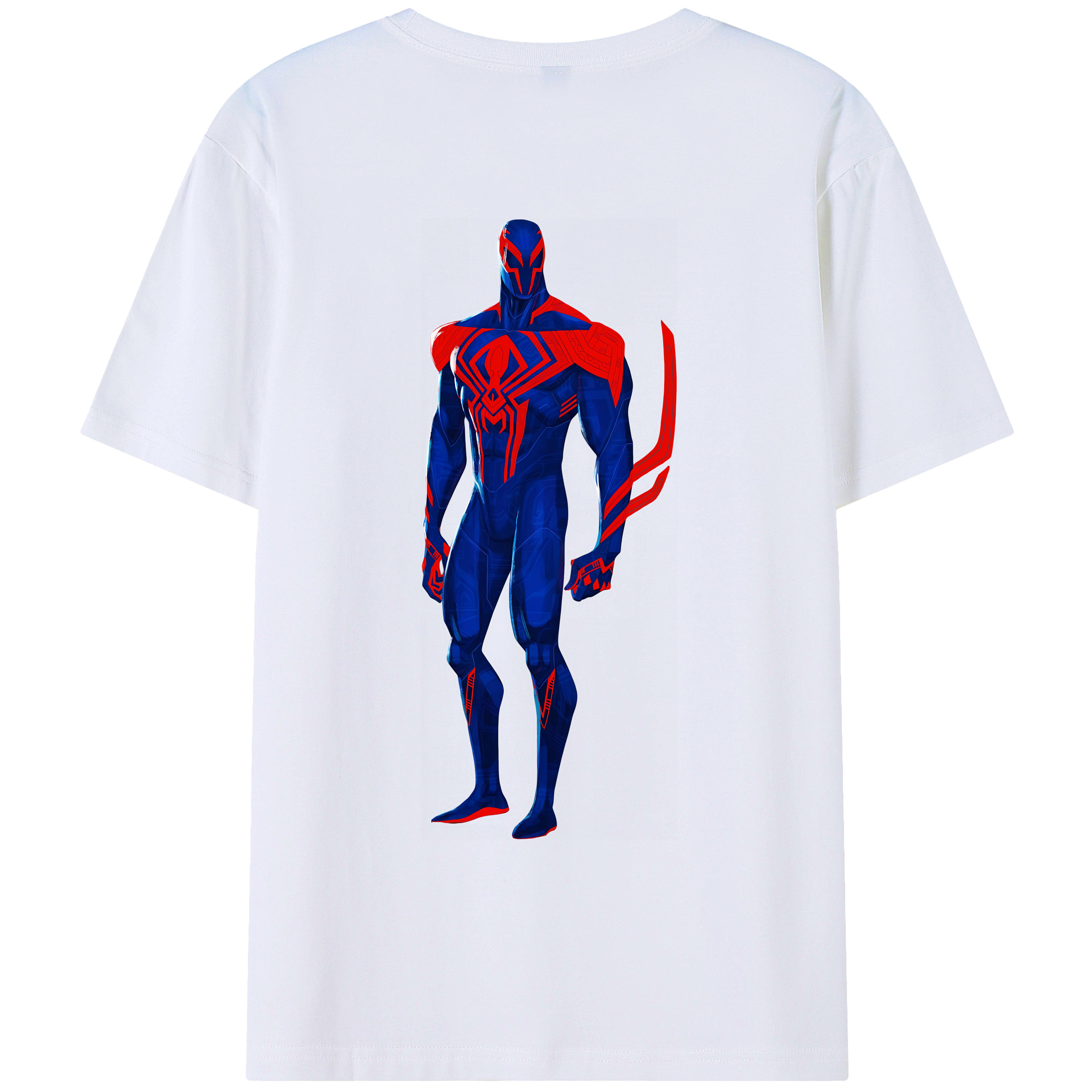 （画像用） Spider Man スパイダーマン 綿100％ メンズ半袖Tシャツ（バックプリント） 通気性