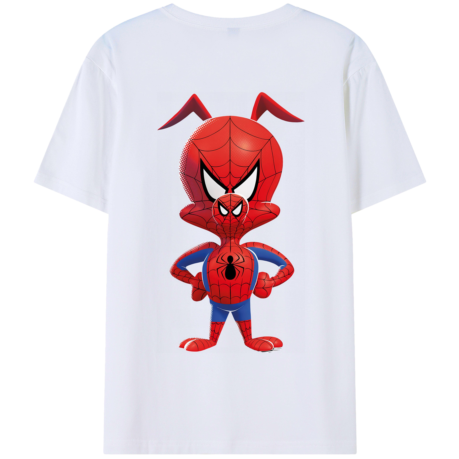 （画像用） Spider Man スパイダーマン 綿100％ メンズ半袖Tシャツ（バックプリント） 通気性