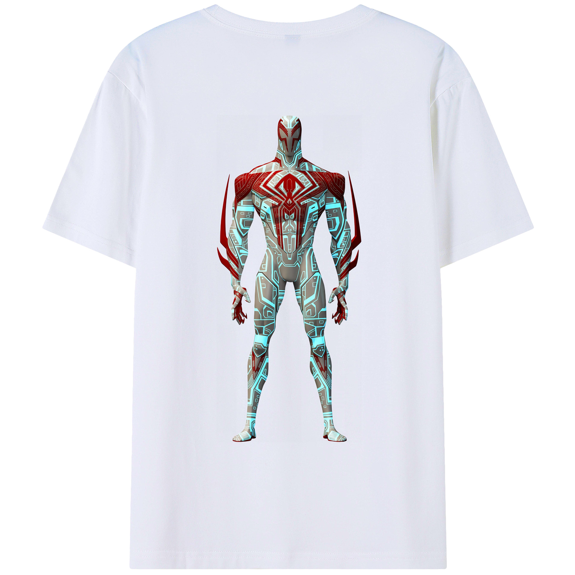 （画像用） Spider Man スパイダーマン 綿100％ メンズ半袖Tシャツ（バックプリント） 通気性