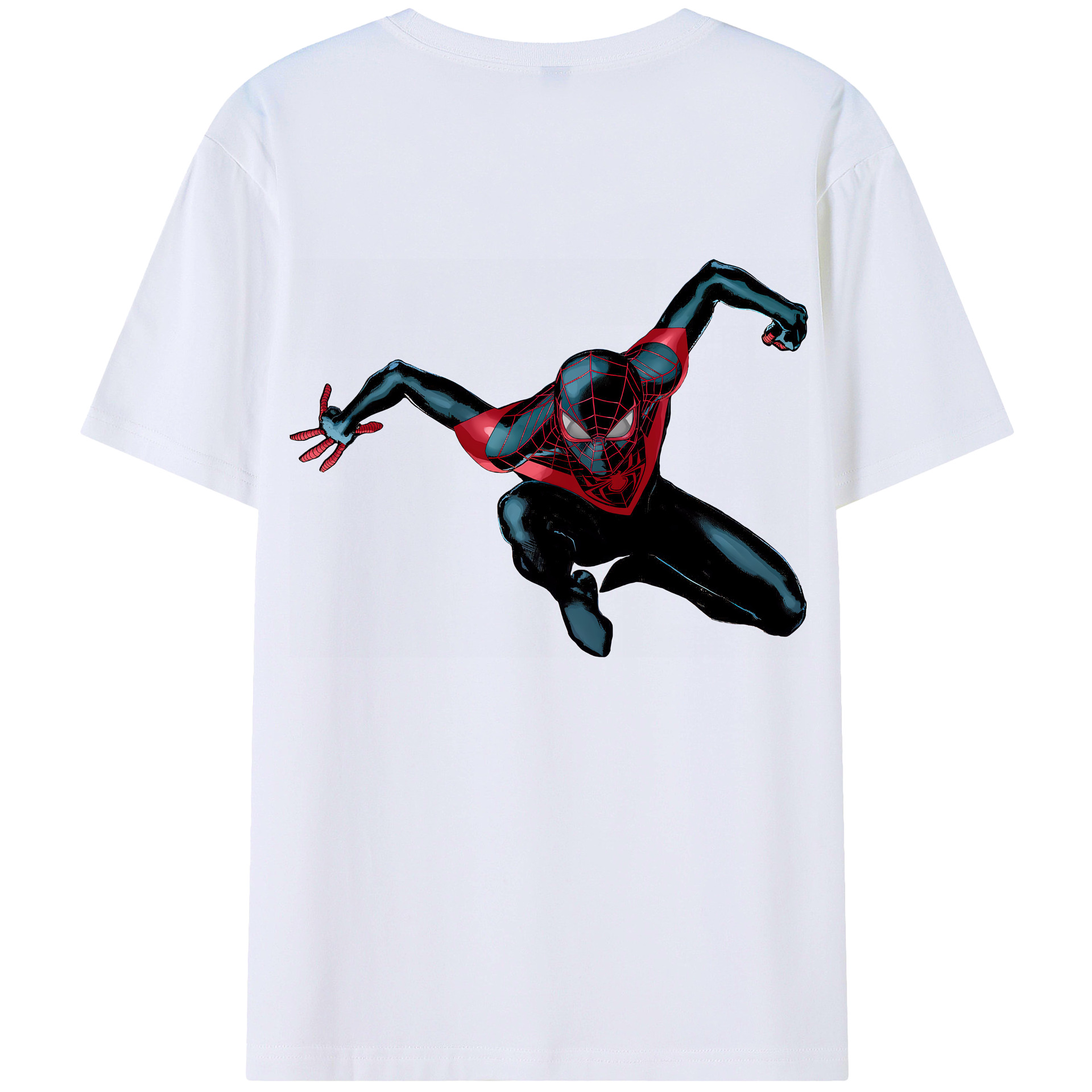 （画像用） Spider Man スパイダーマン 綿100％ メンズ半袖Tシャツ（バックプリント） 通気性