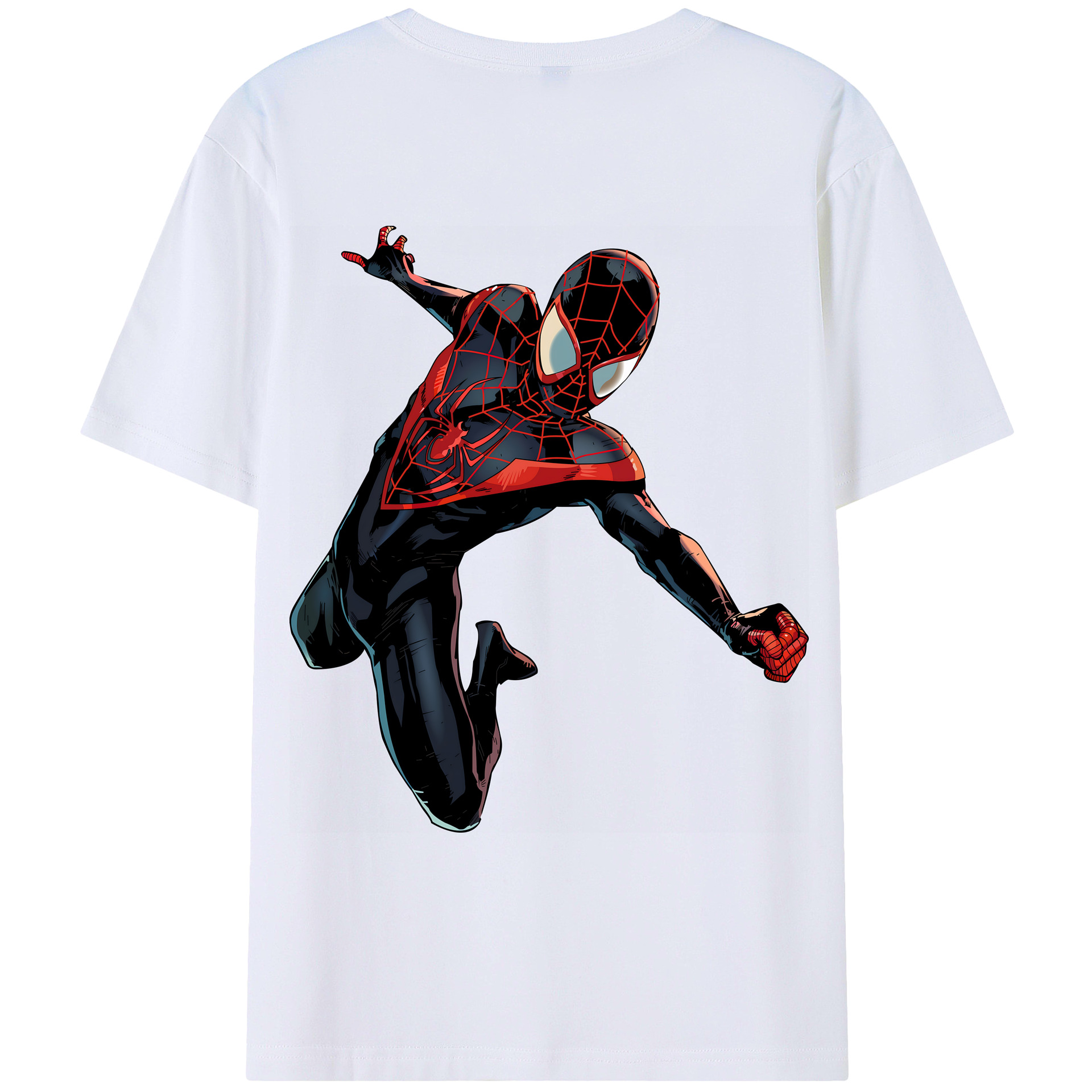 （画像用） Spider Man スパイダーマン 綿100％ メンズ半袖Tシャツ（バックプリント） 通気性