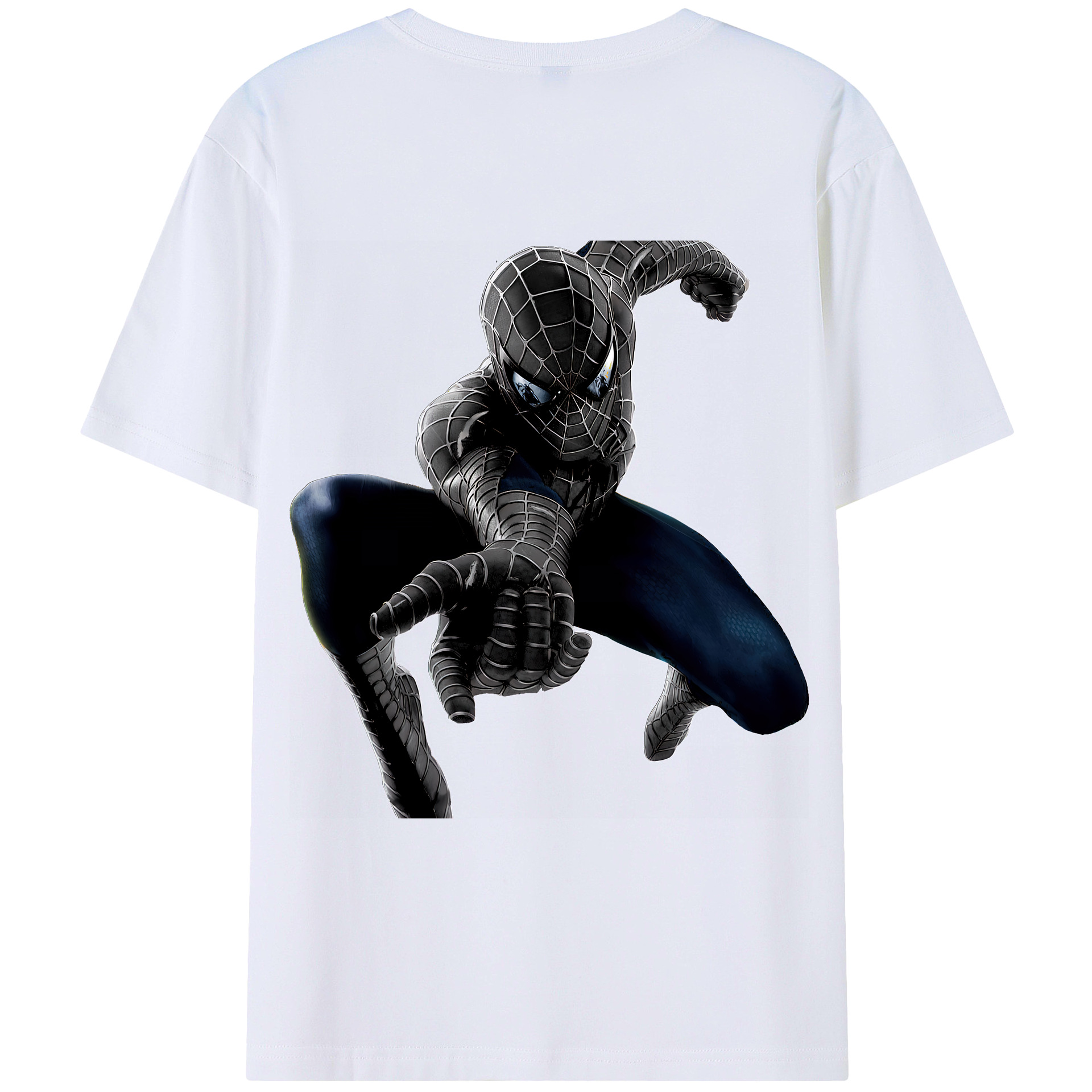 （画像用） Spider Man スパイダーマン 綿100％ メンズ半袖Tシャツ（バックプリント） 通気性