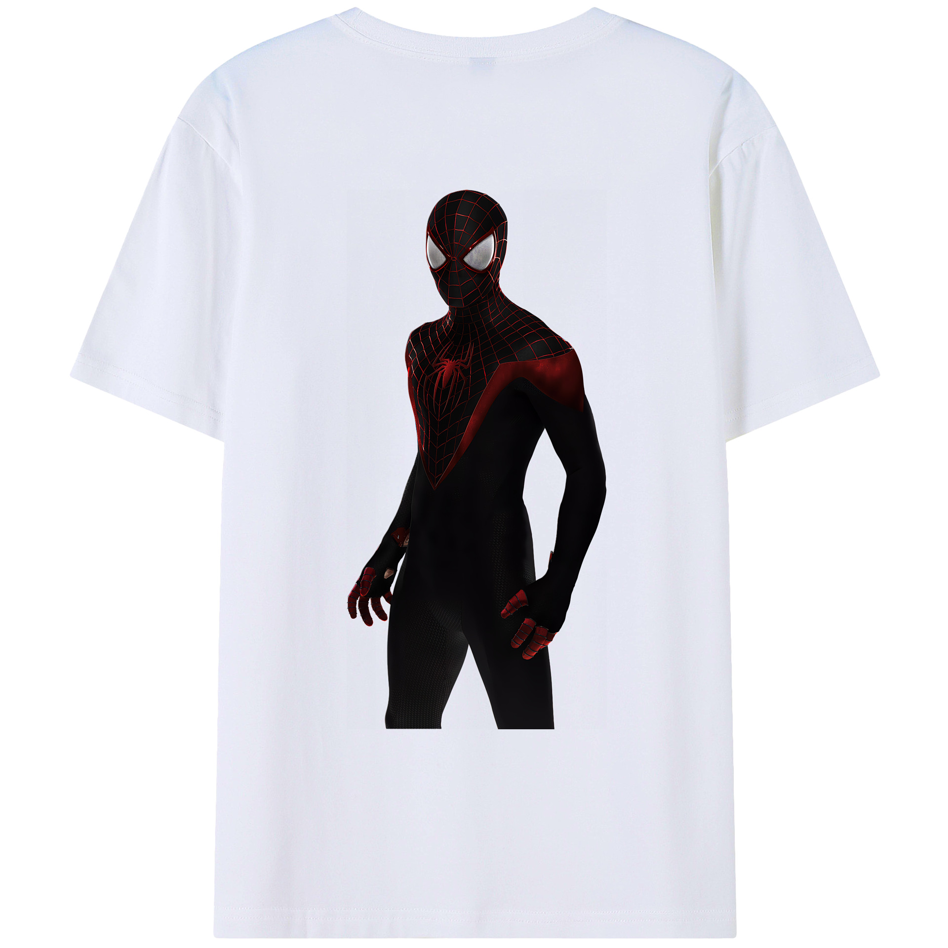 （画像用） Spider Man スパイダーマン 綿100％ メンズ半袖Tシャツ（バックプリント） 通気性