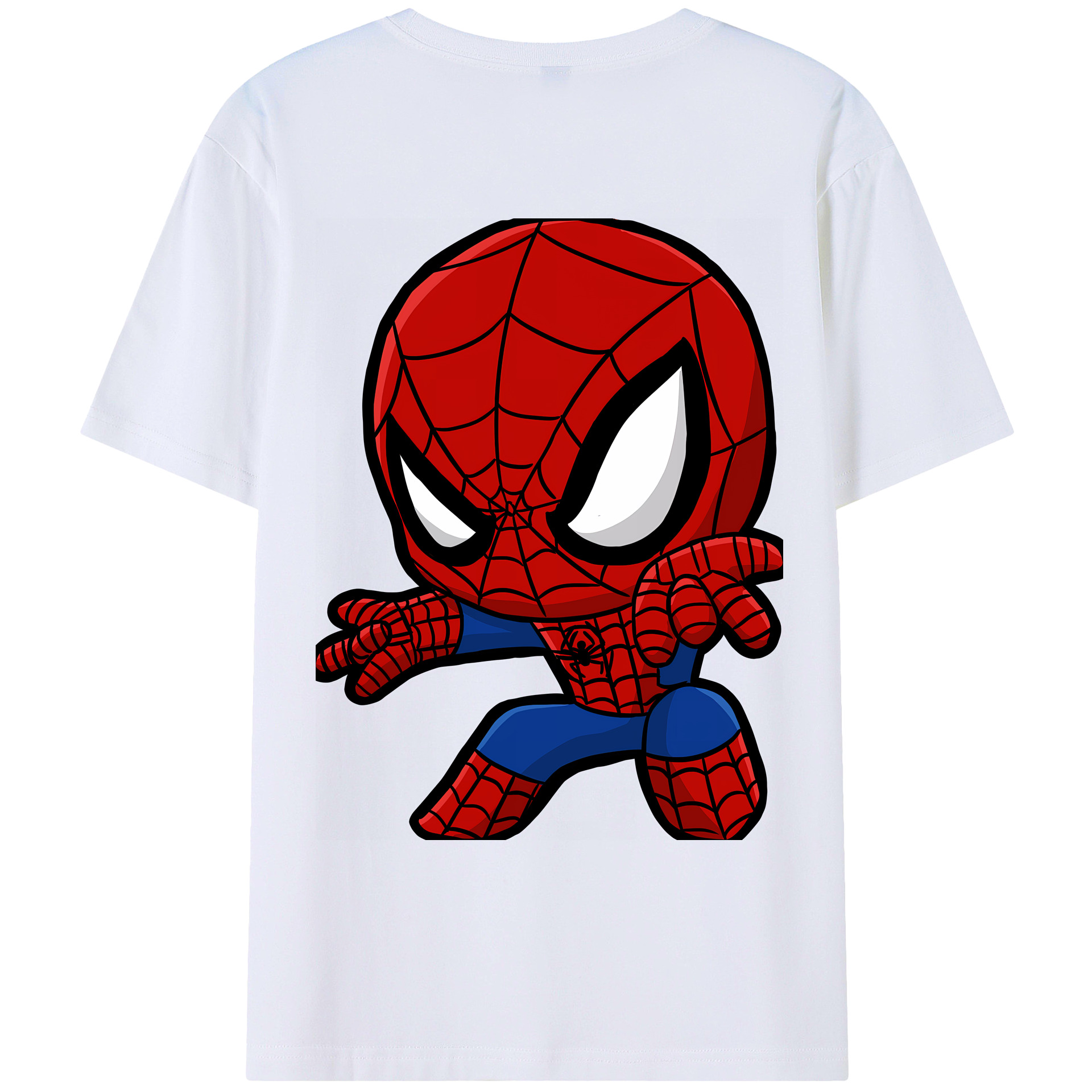 （画像用） Spider Man スパイダーマン 綿100％ メンズ半袖Tシャツ（バックプリント） 通気性