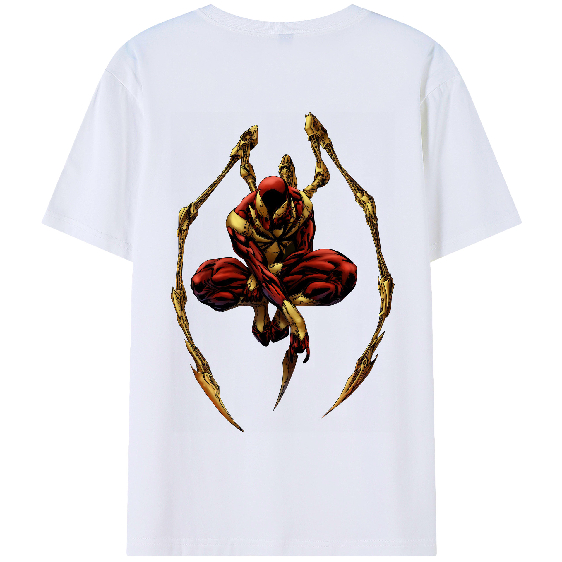 （画像用） Spider Man スパイダーマン 綿100％ メンズ半袖Tシャツ（バックプリント） 通気性
