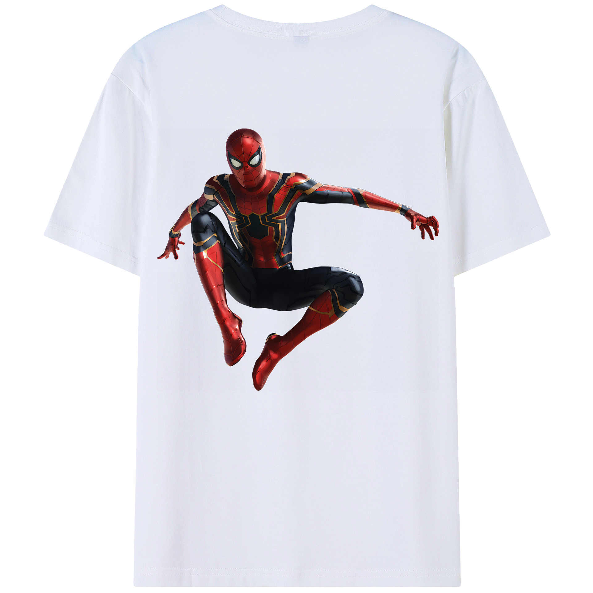 （画像用） Spider Man スパイダーマン 綿100％ メンズ半袖Tシャツ（バックプリント） 通気性